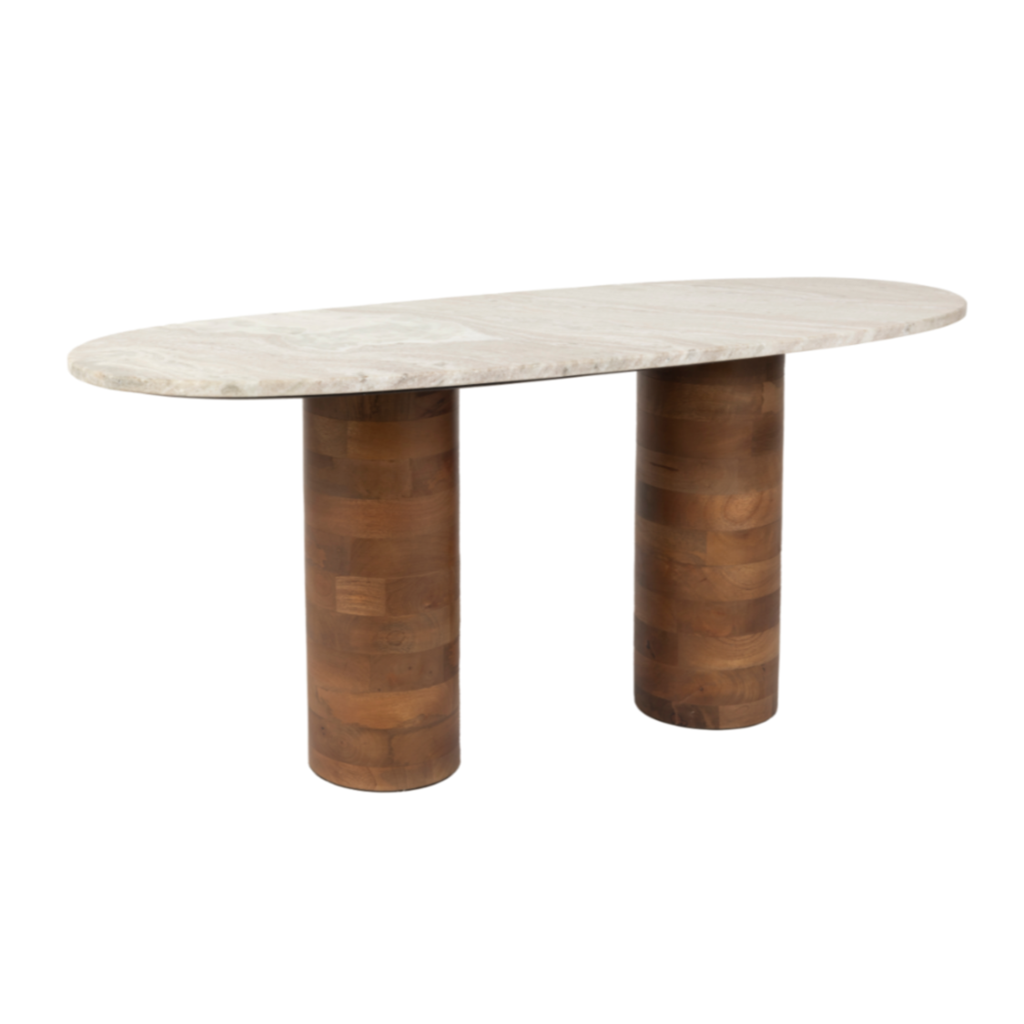Runder Kaffeetisch KOUK aus Mangoholz