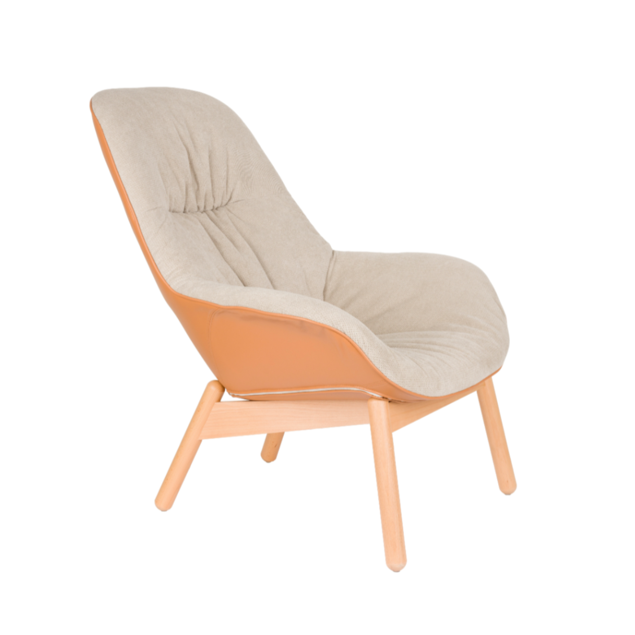 Sessel DUKE beige mit Holzgestell