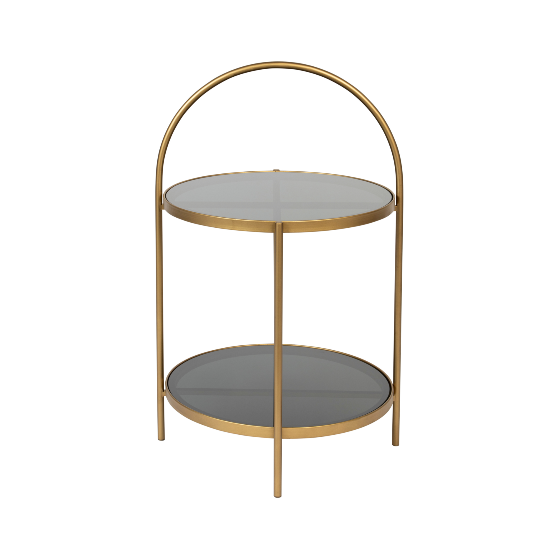Beistelltisch MAEVE schwarzes Glas mit Gold