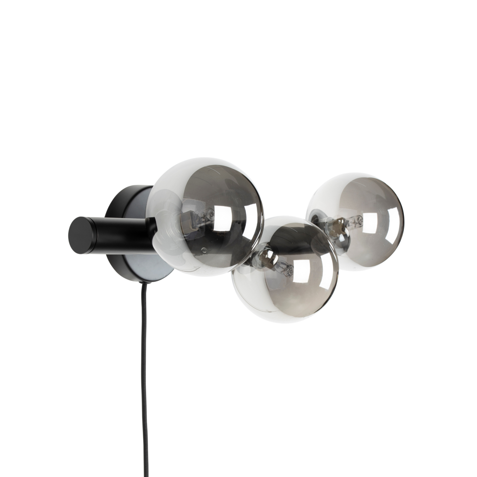 Three-point wall lamp MONICA smoked glass