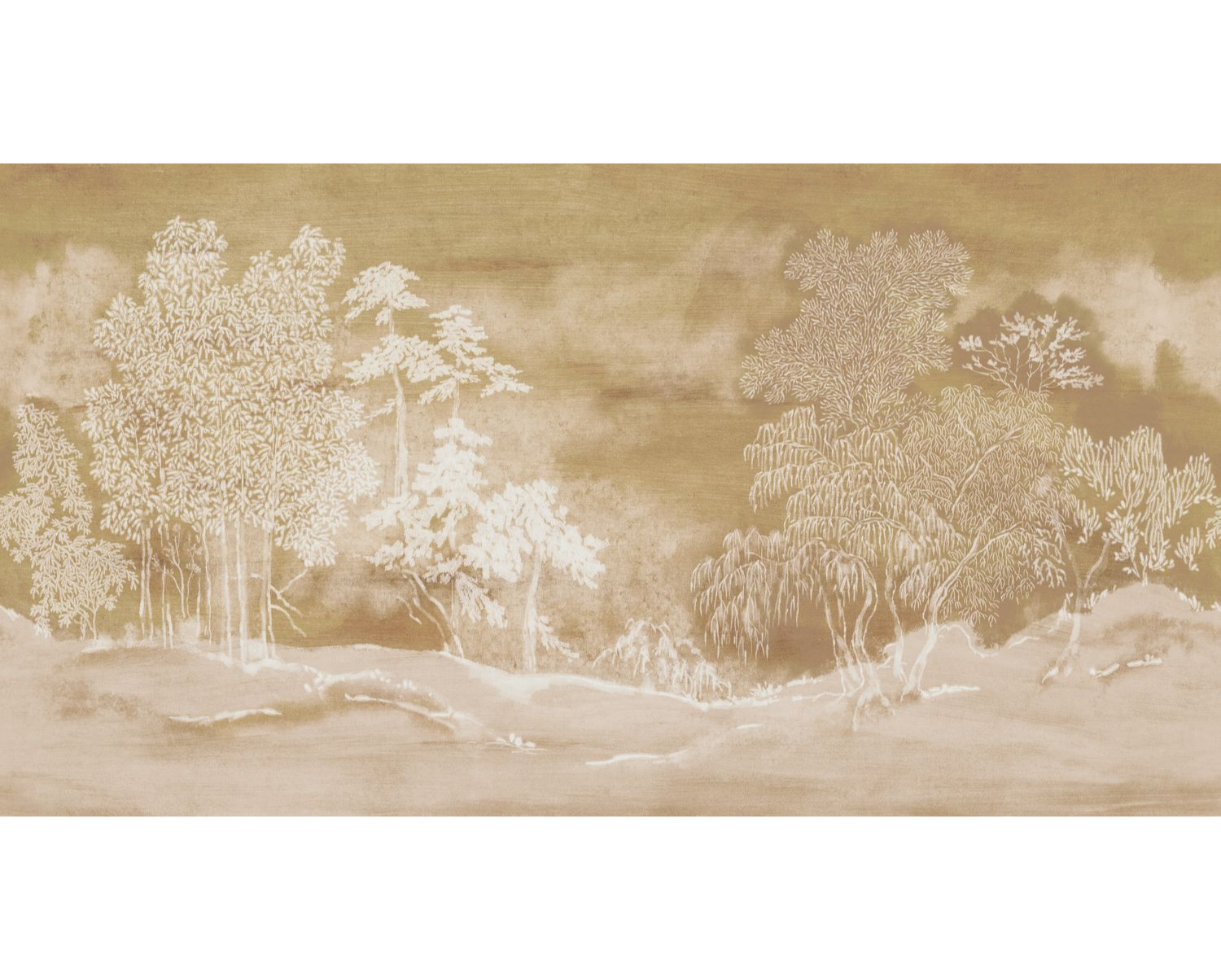 KORAKU Japanese Garden Brown Mural
