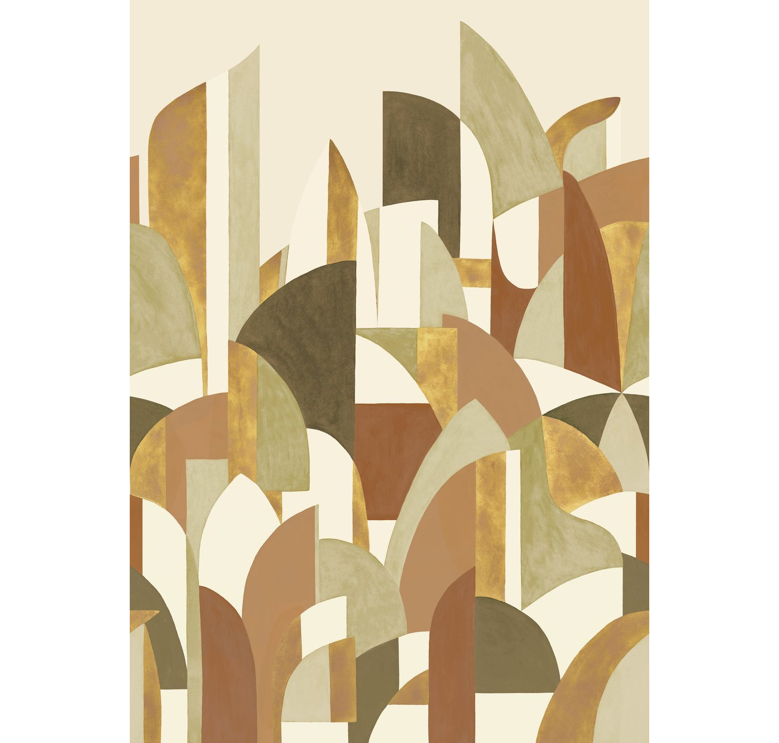 Beige Mural PABLO with Green