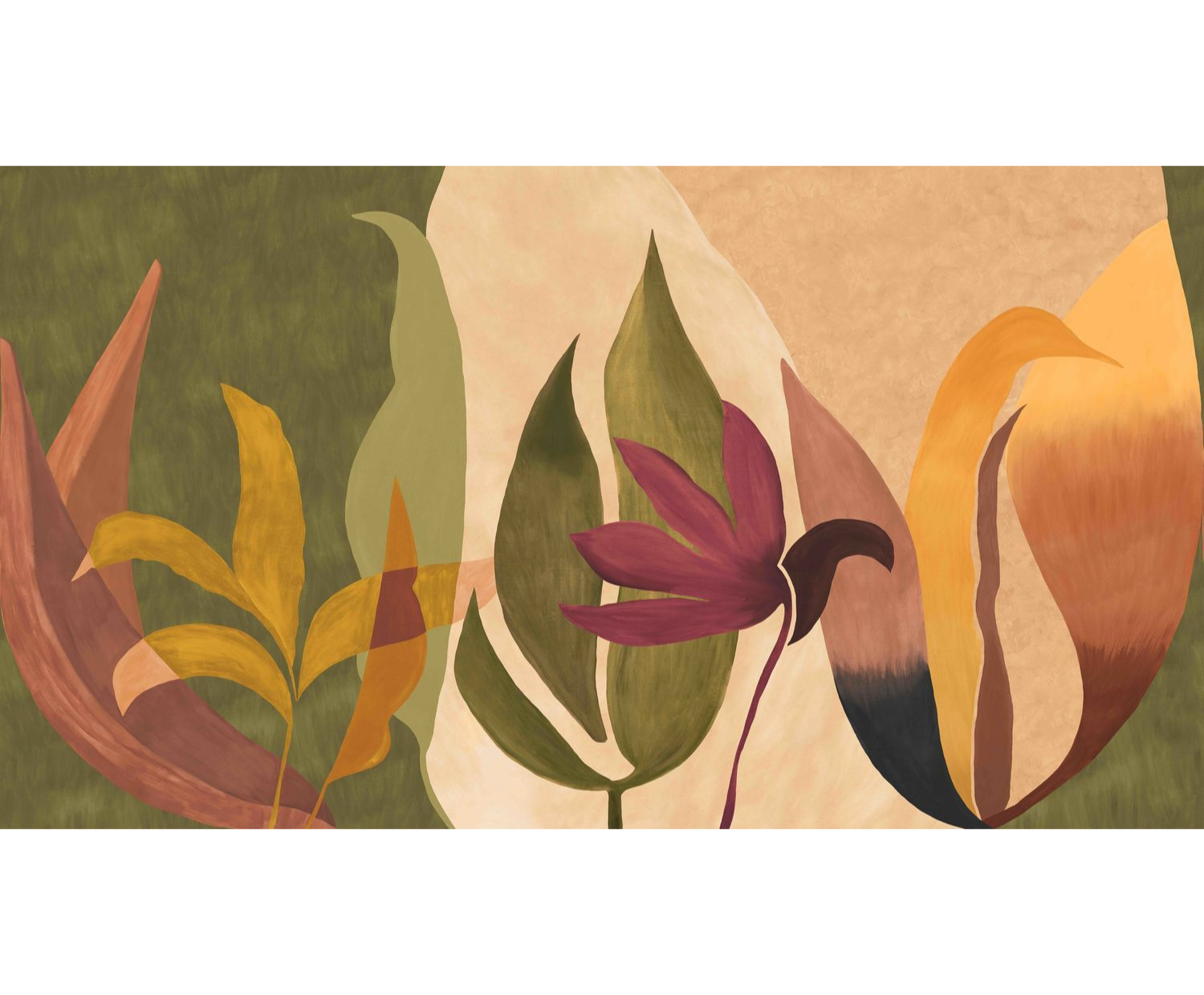 NAHUA mural in orange with green