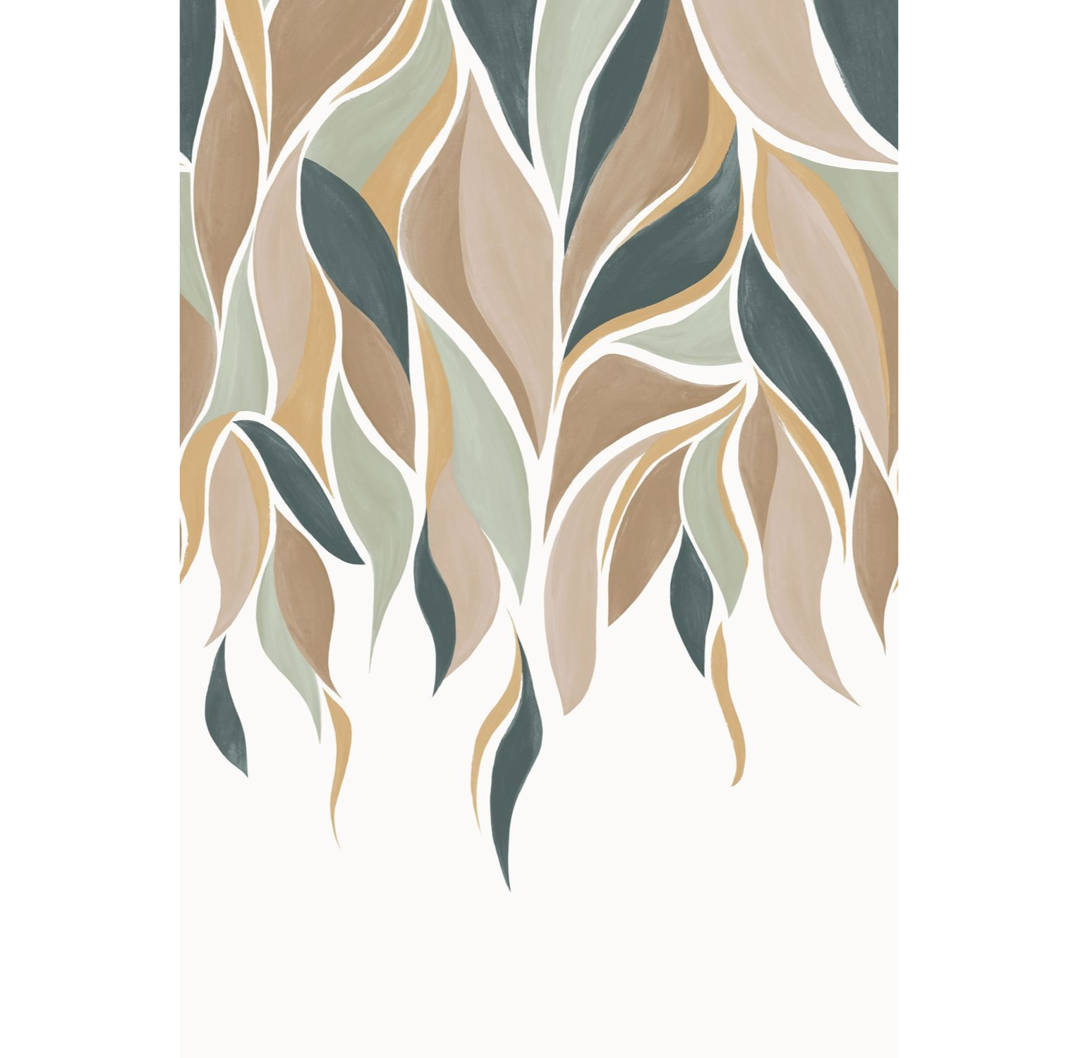 GRACILIS mural in brown with green