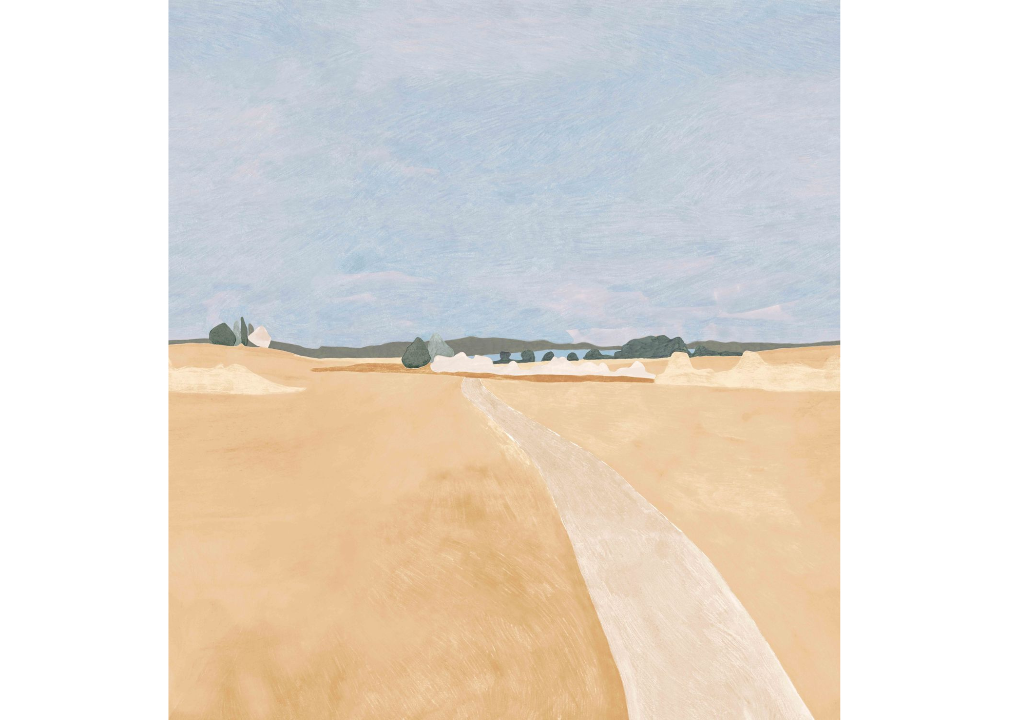 MOISSON beige mural with blue