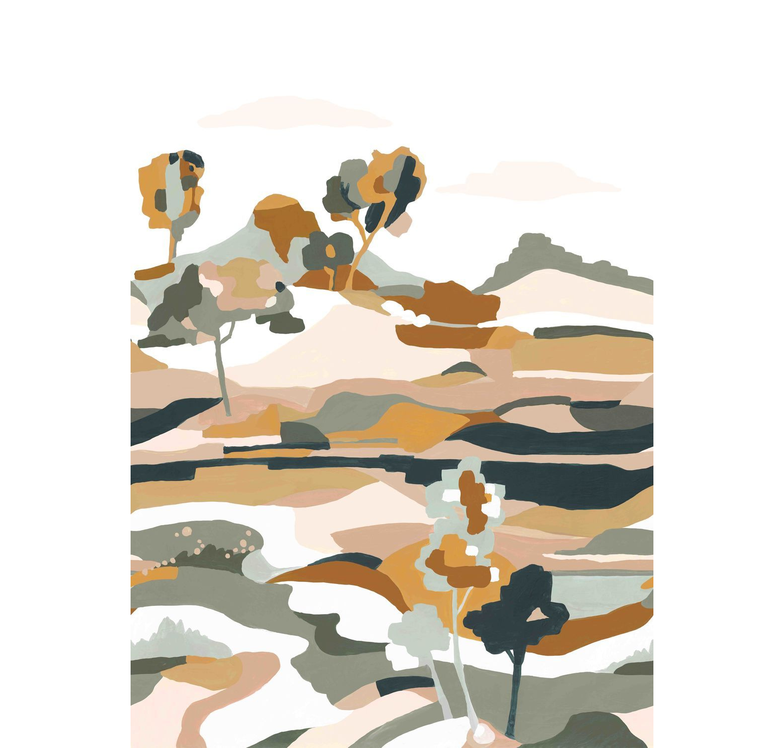 Mural LE BASSIN green with beige