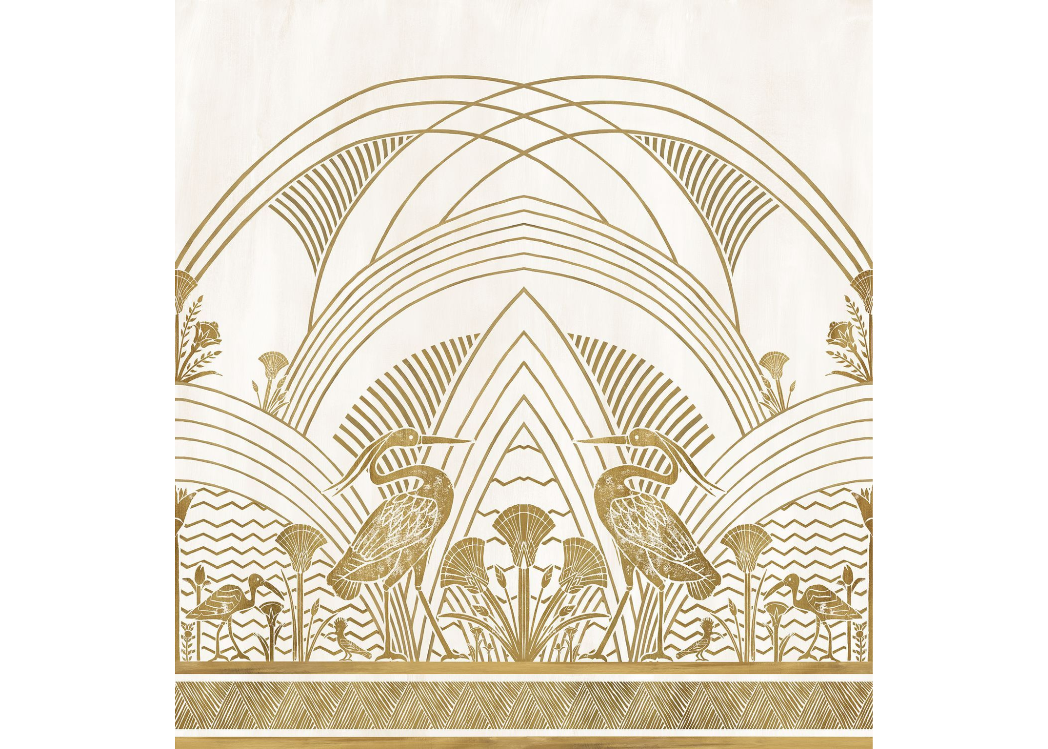 Beige ELEPHANTINE Mural with Gold