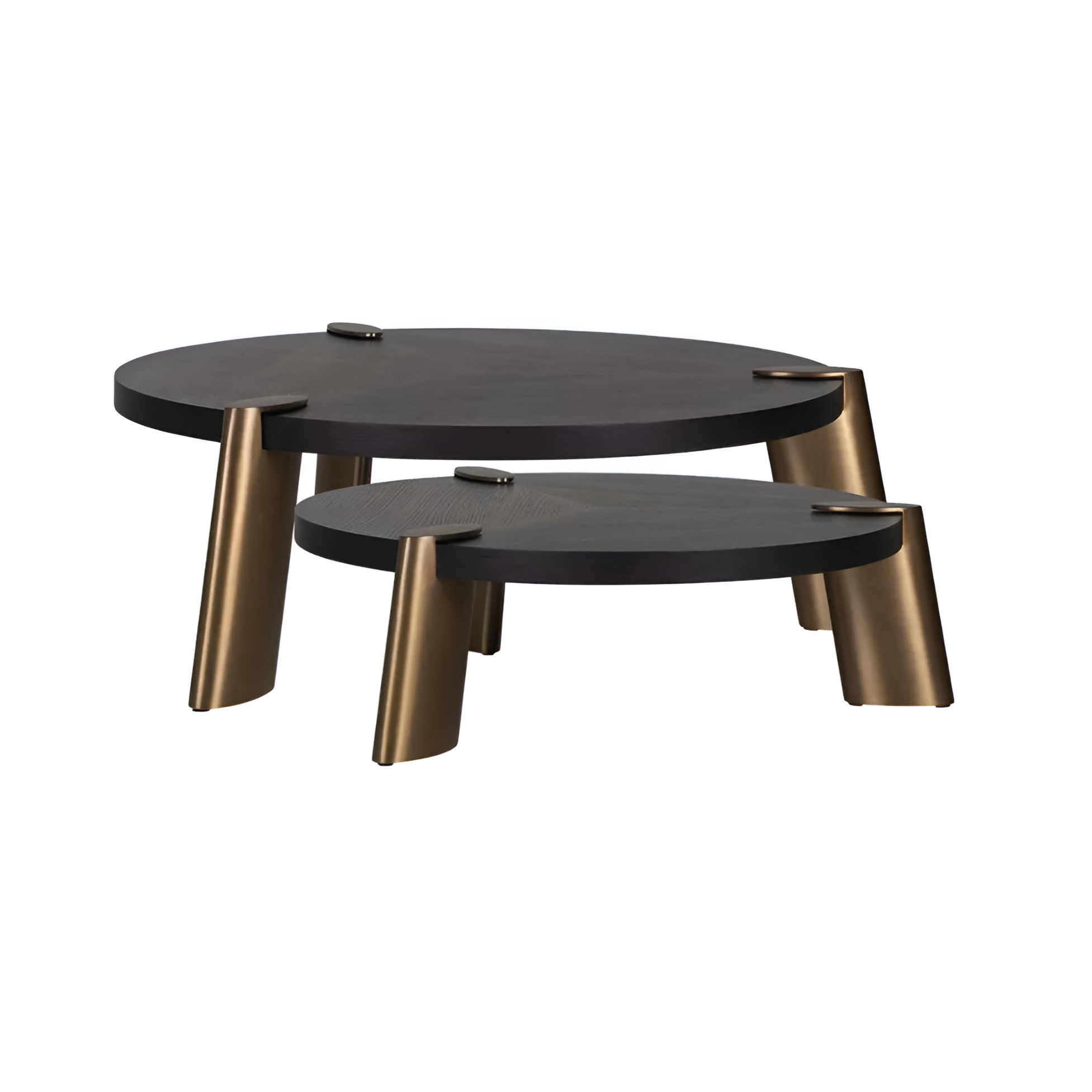BRODY black coffee table set with brass base