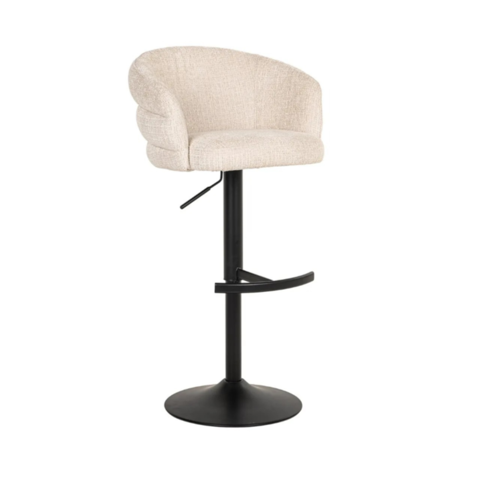 Barhocker NIKKI beige mit schwarzem Fuß