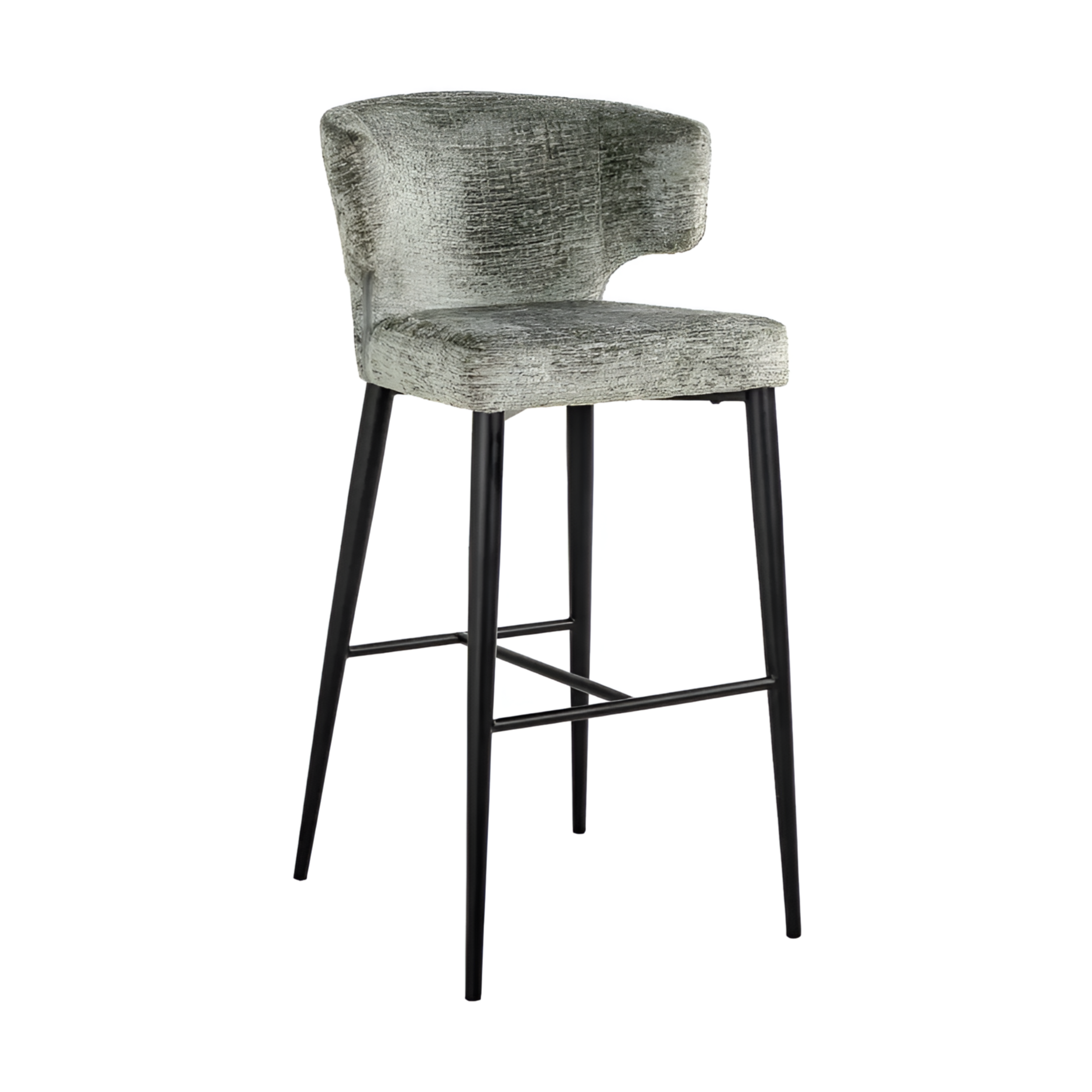 Barhocker TAYLOR grau mit schwarzem Fuß