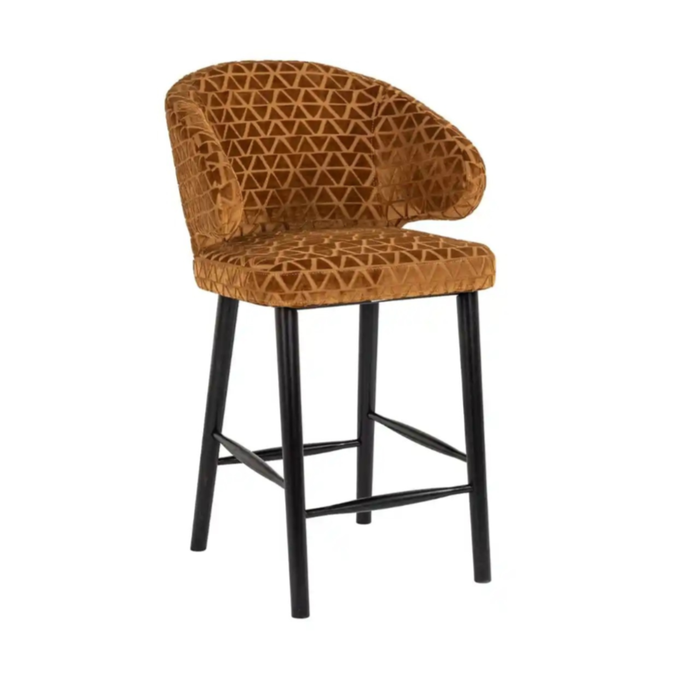 Hocker INDIGO braun mit schwarzem Fußteil