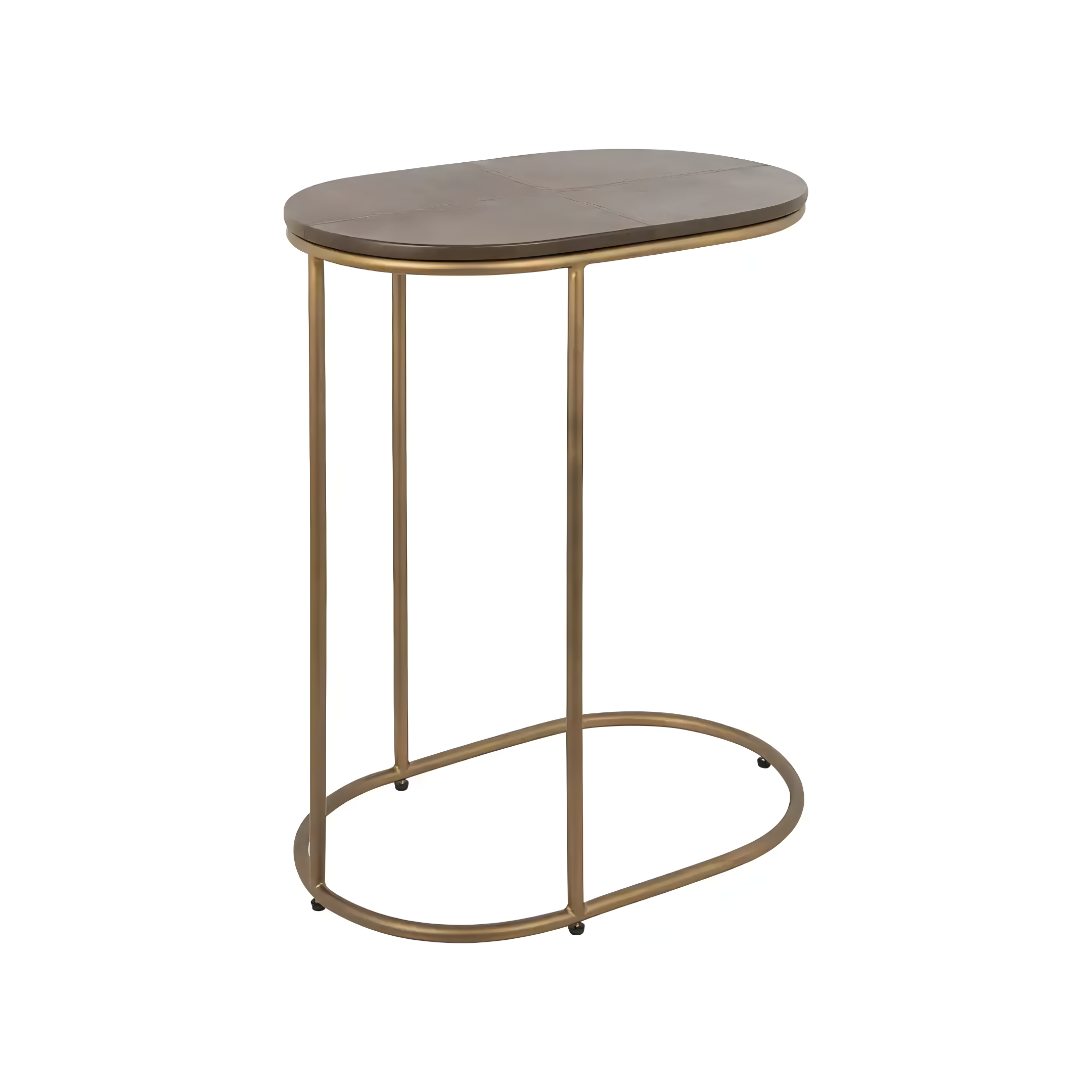 ZILLON Brown Side Table with Gold