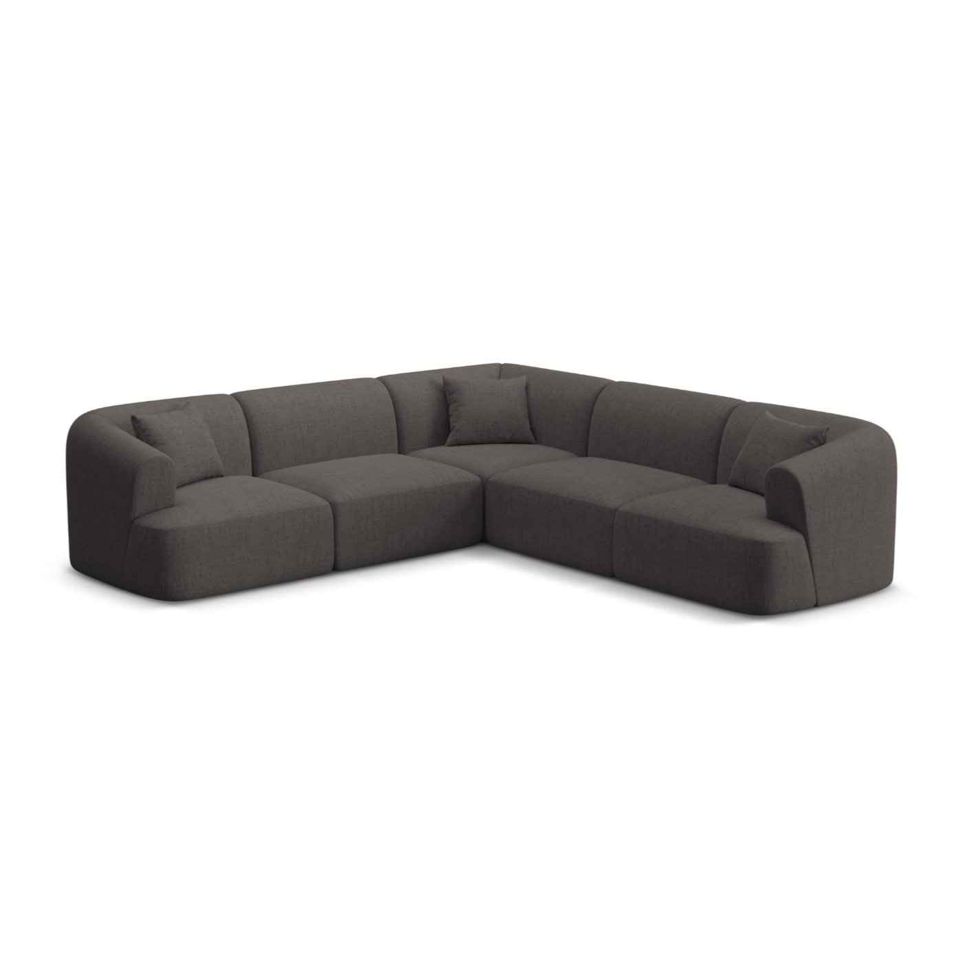 Symmetrical 4-Seater Sofa CAMPI Gray Chenille
