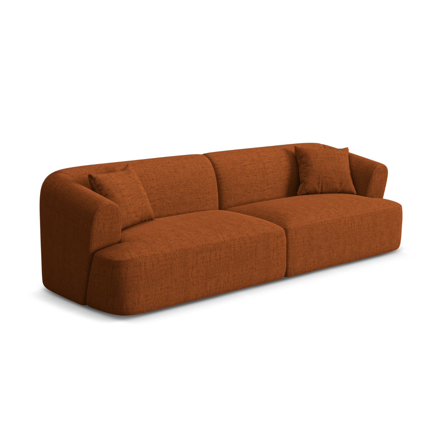 4-seater CAMPI sofa in brick chenille