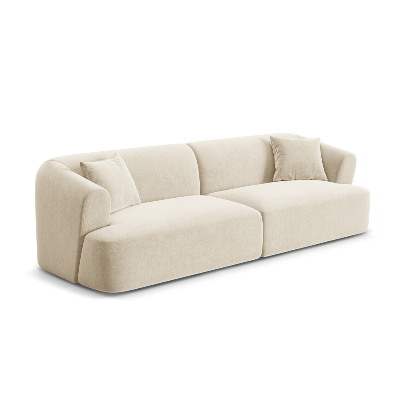 Sofa aus Samt für 4 Personen CAMPI hellbeige
