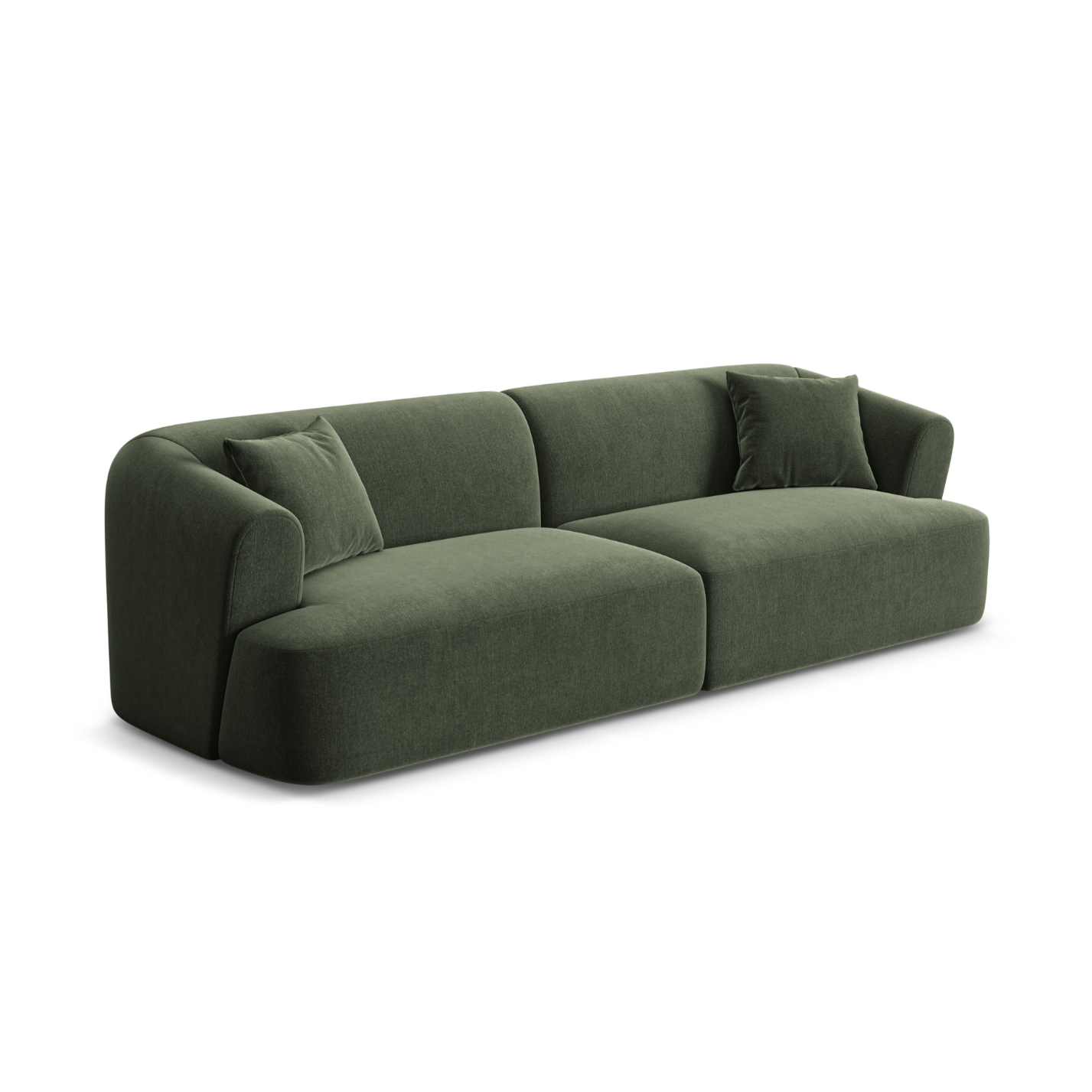 Velvet sofa for 4 people CAMPI green