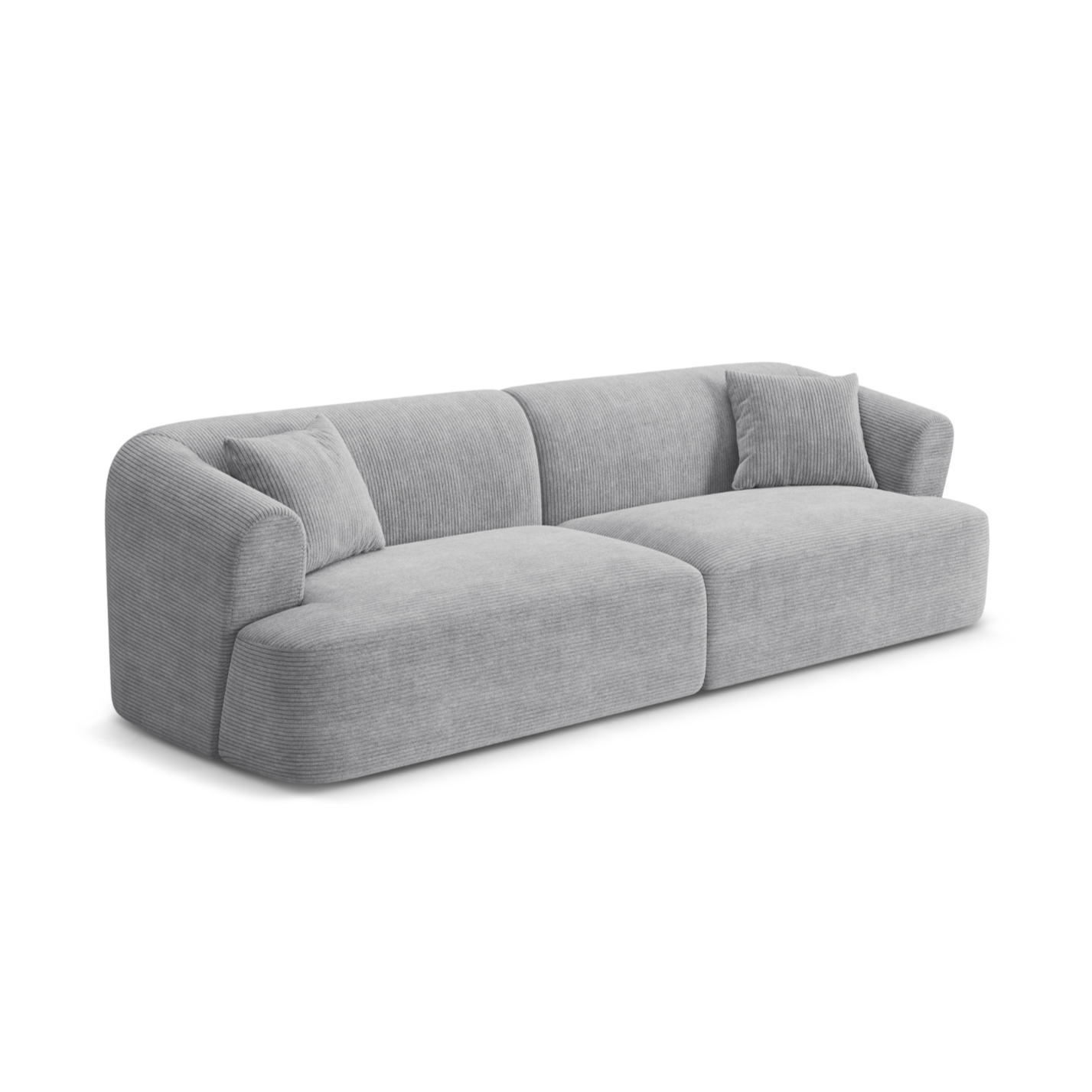 Sofa für 4 Personen CAMPI hellgrau Cord