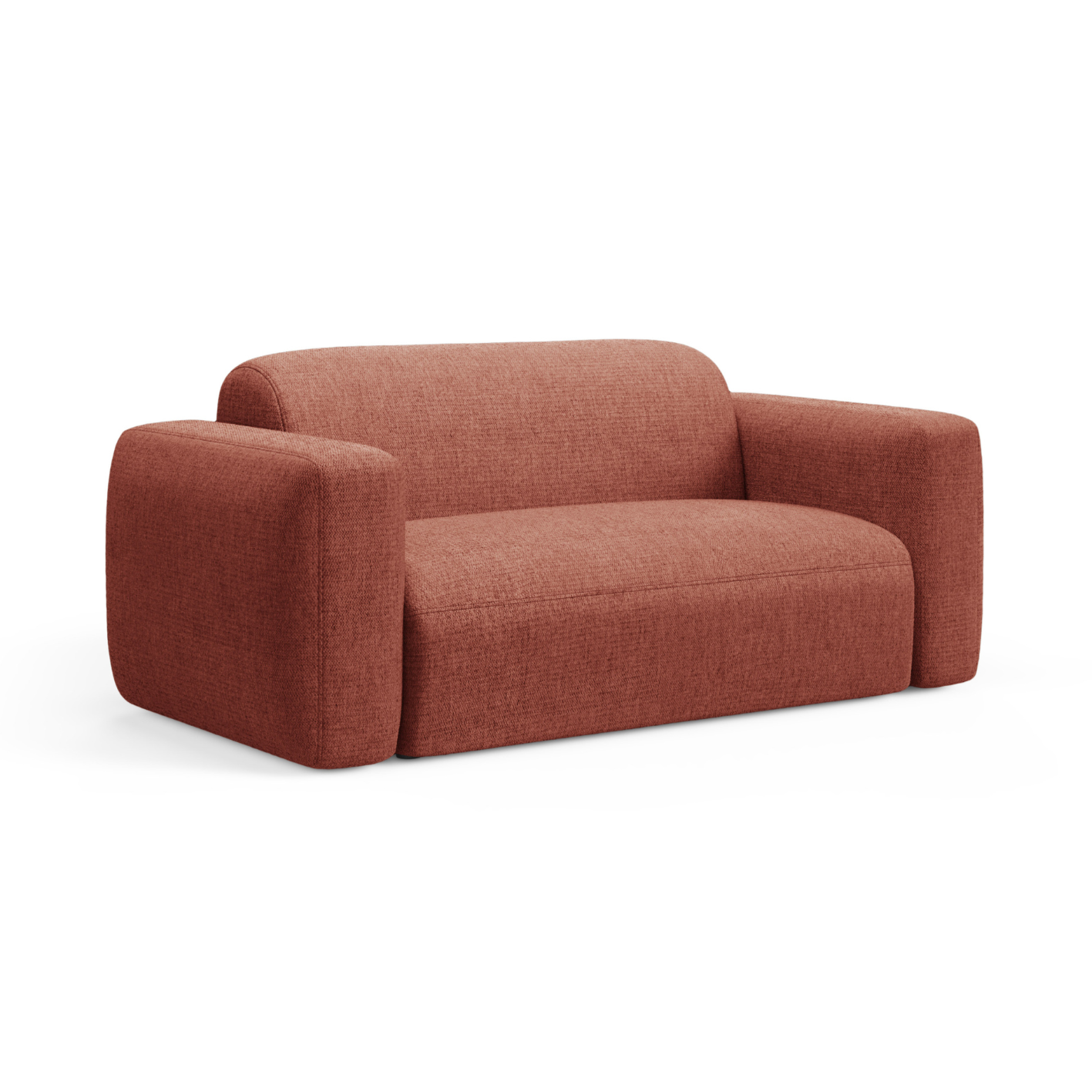 Sofa 2-sitzig STRINO korallenfarbener Chenille