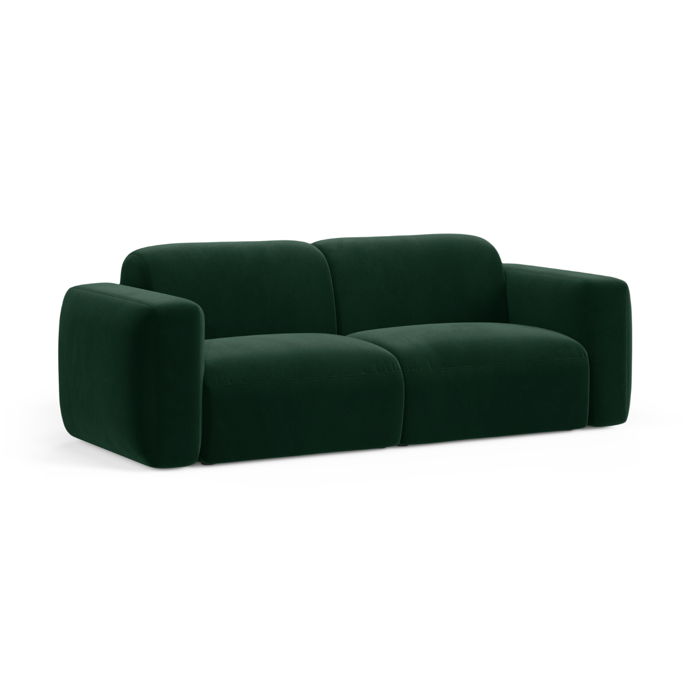 Sofa aus Samt 3-sitzig STRINO flaschengrün