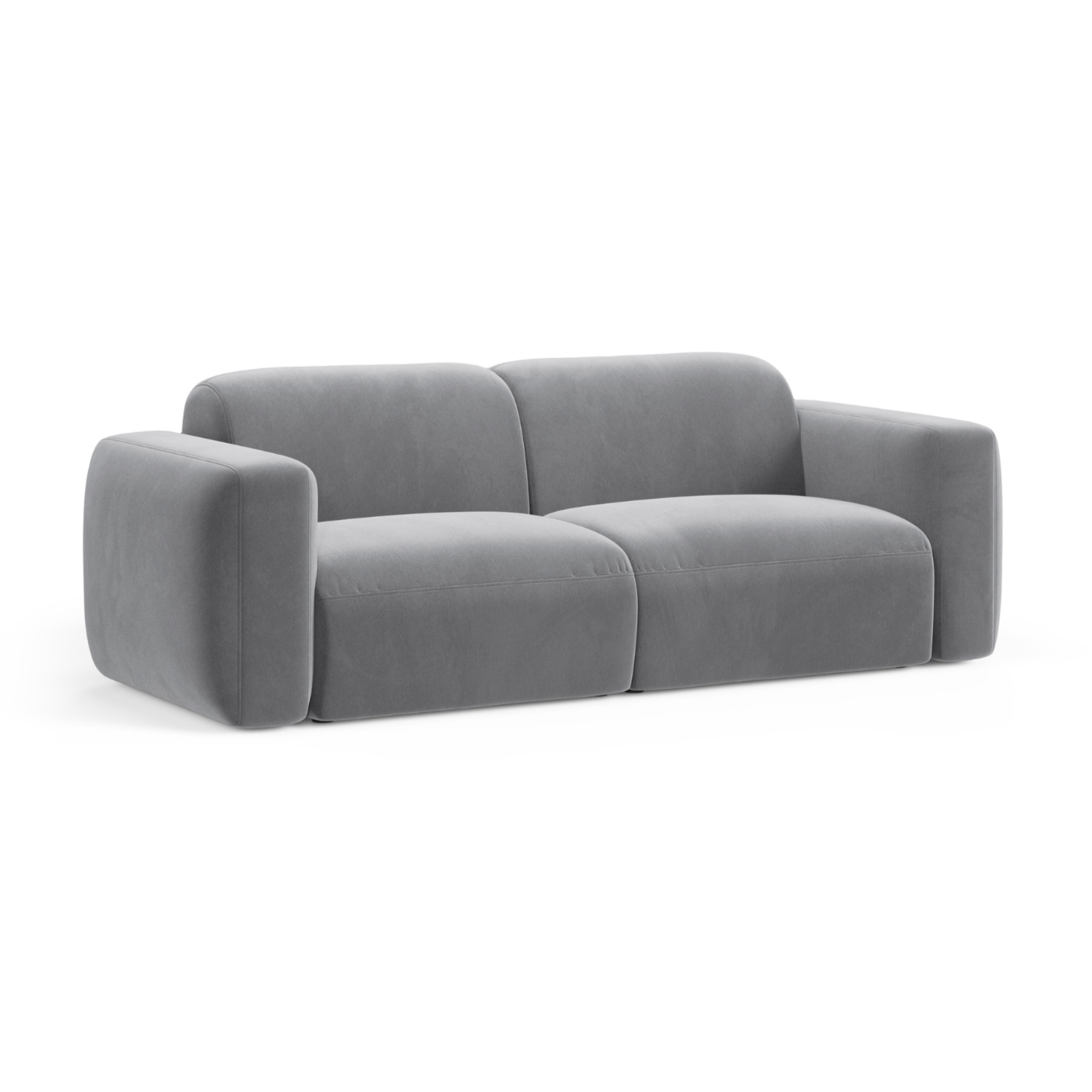 STRINO gray velvet 3-seater sofa