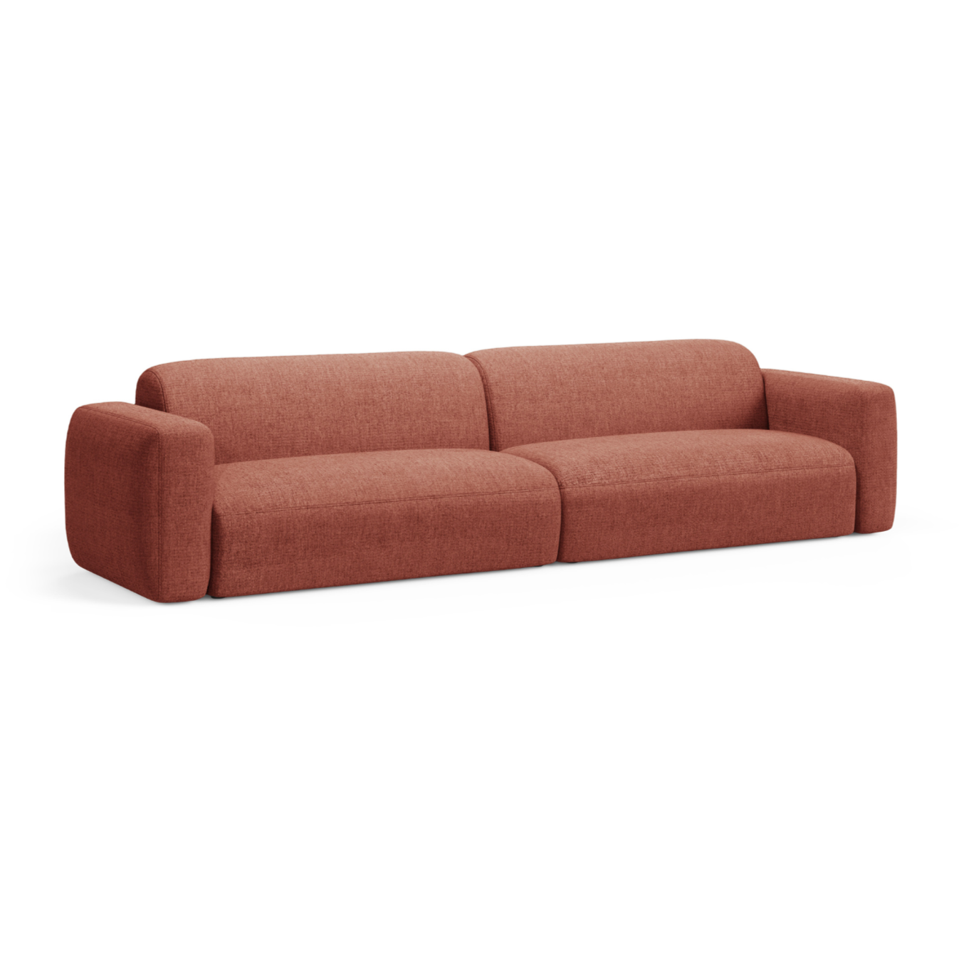 Sofa 4-sitzige STRINO korallfarbener Chenille