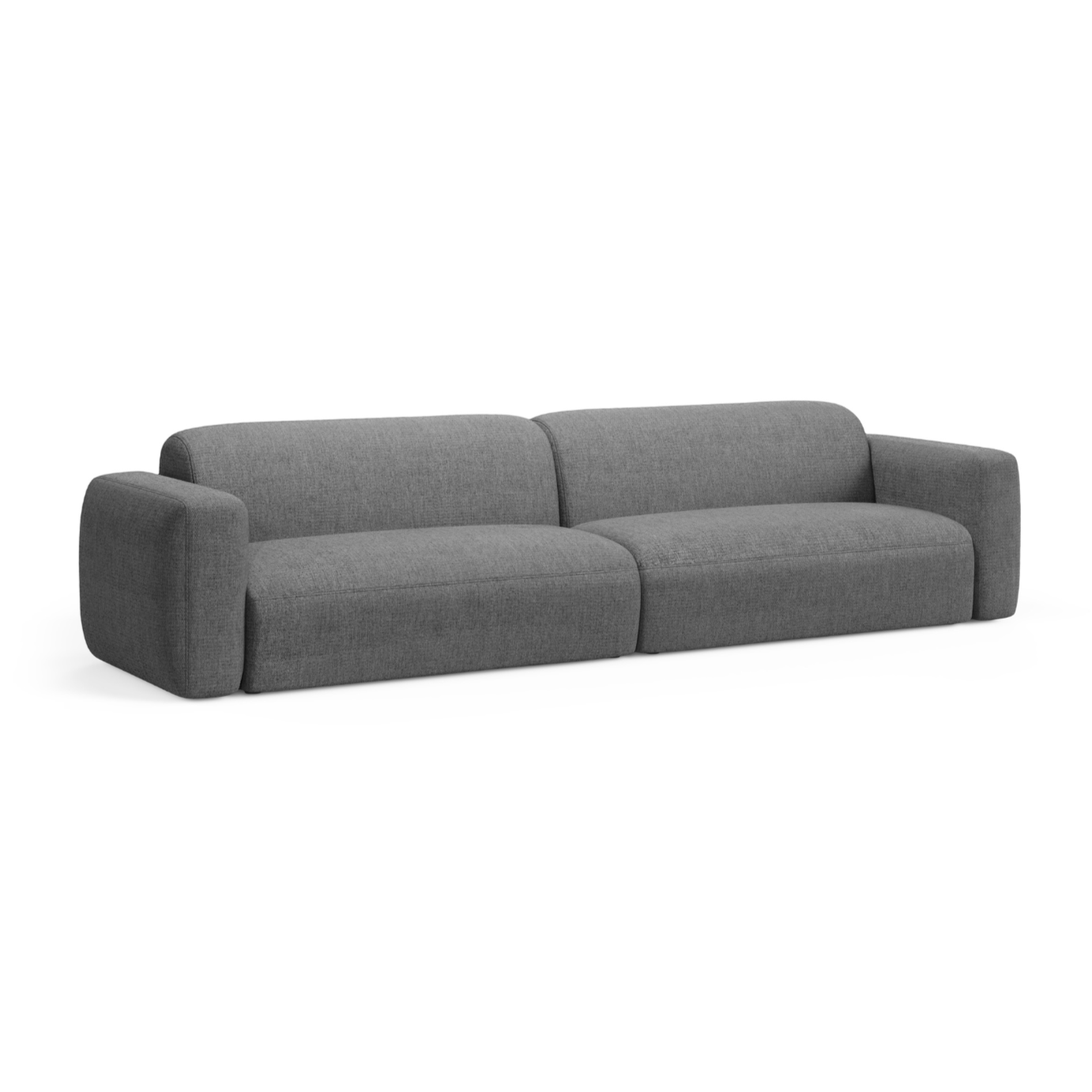 Sofa für 4 Personen STRINO graues Chenille