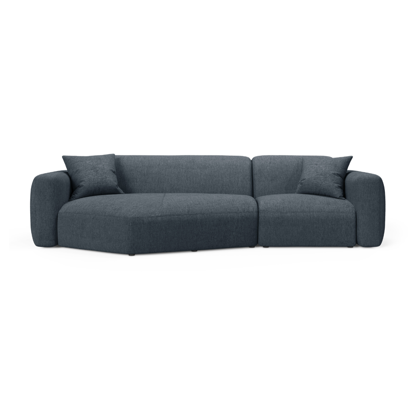 Left-sided corner sofa STRINO blue chenille