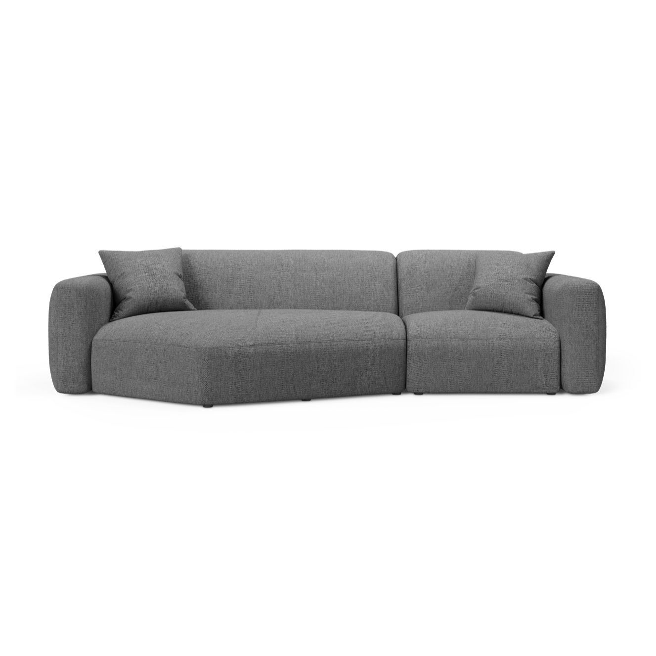 Linksseitige Eckcouch STRINO graues Chenille