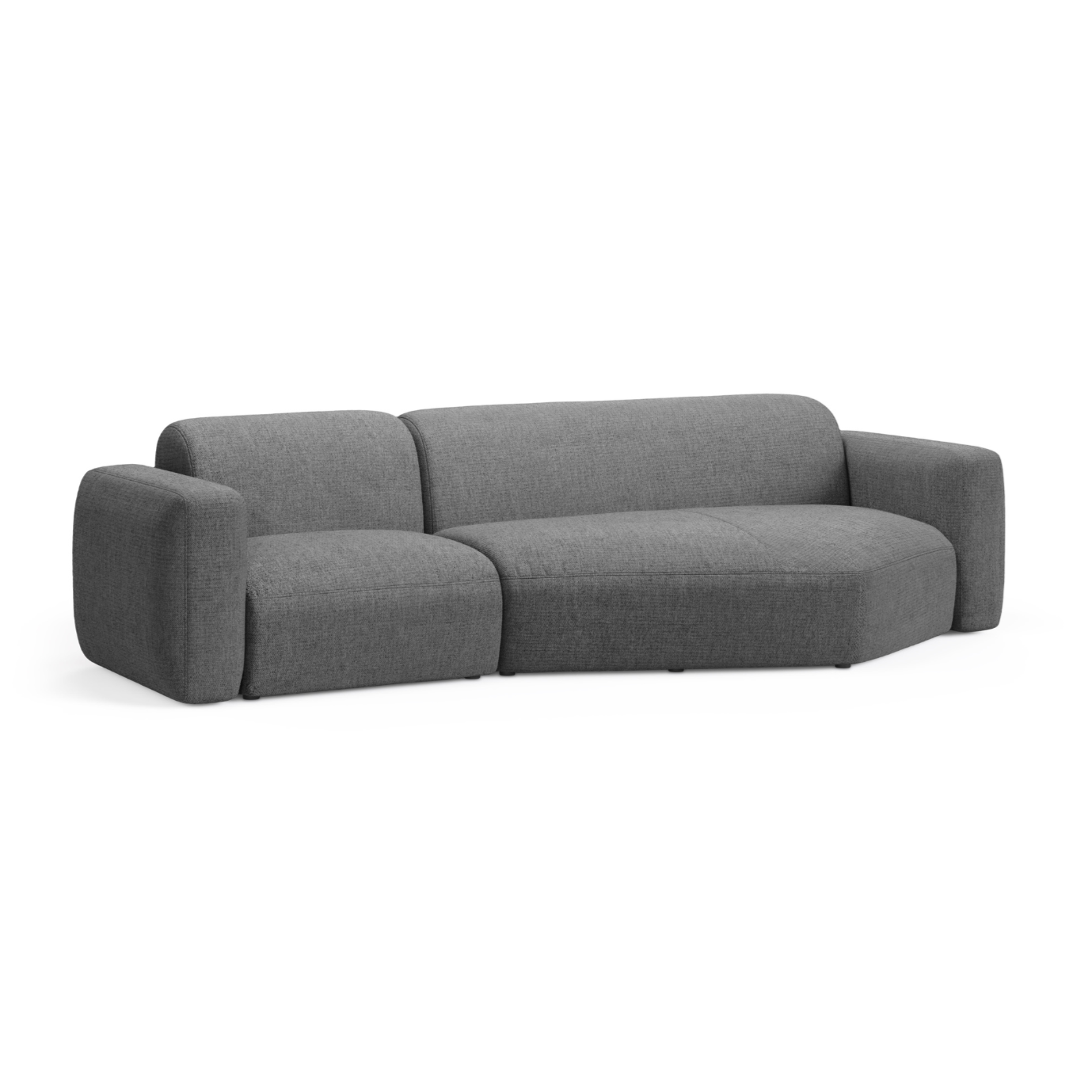 Right-sided corner sofa STRINO gray chenille