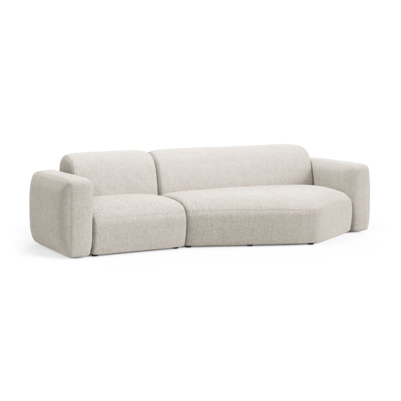 Right-sided corner sofa STRINO cream chenille