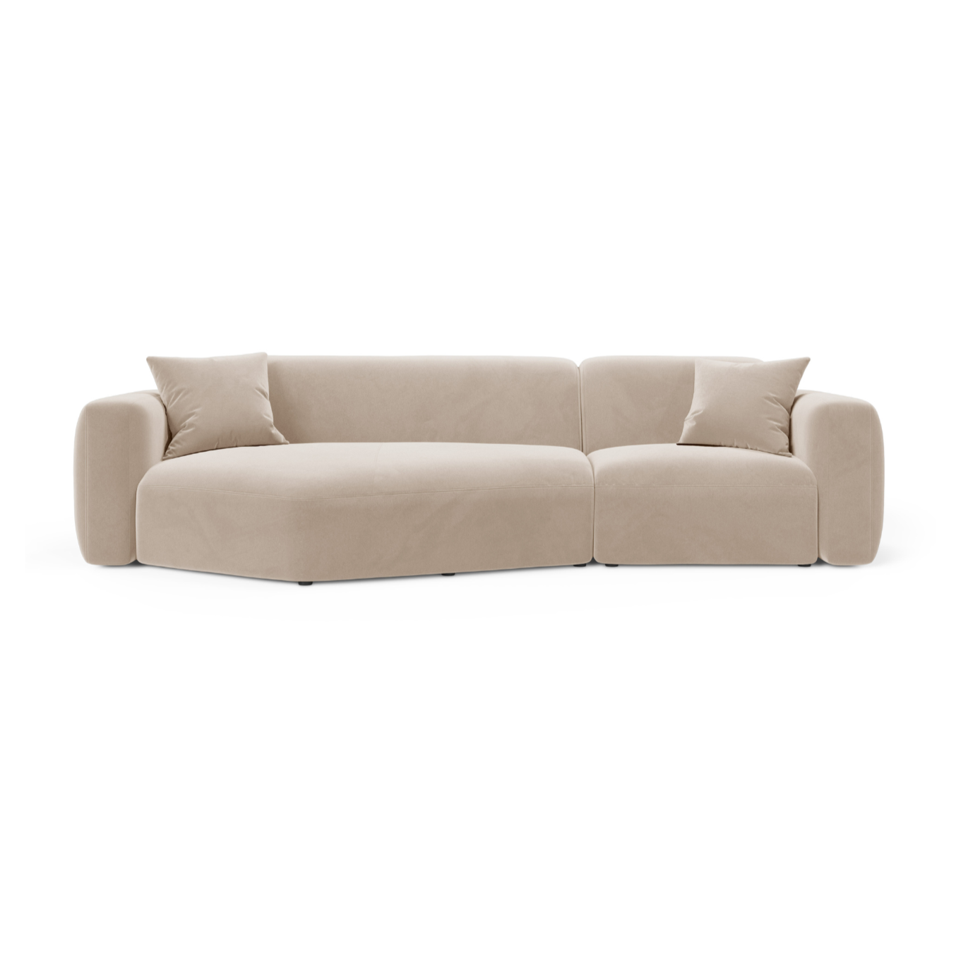Samt-Ecksofa links STRINO beige