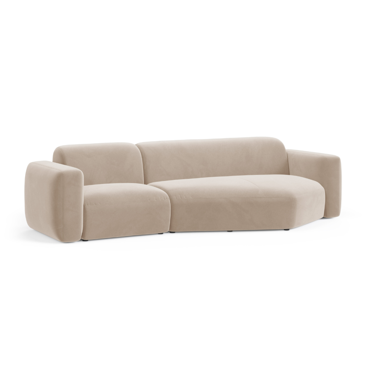 Right-facing velvet corner sofa STRINO beige
