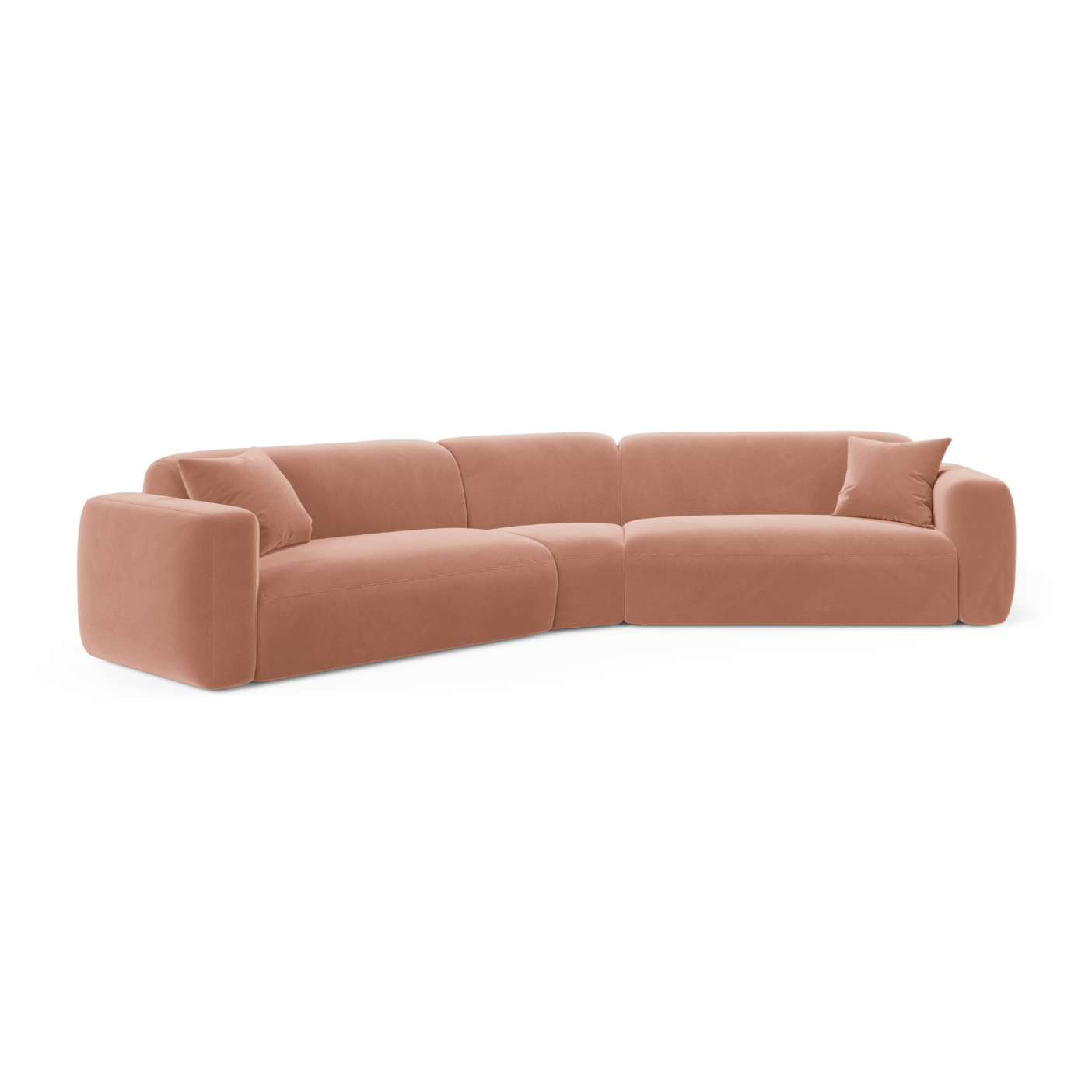 Symmetrische Samt-Eckcouch STRINO in Rosa