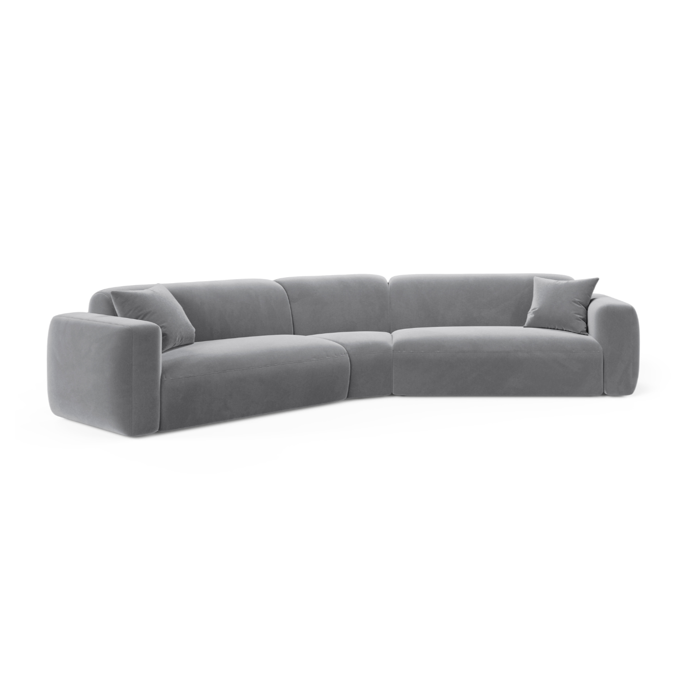 Symmetrical Velvet Corner Sofa STRINO Gray