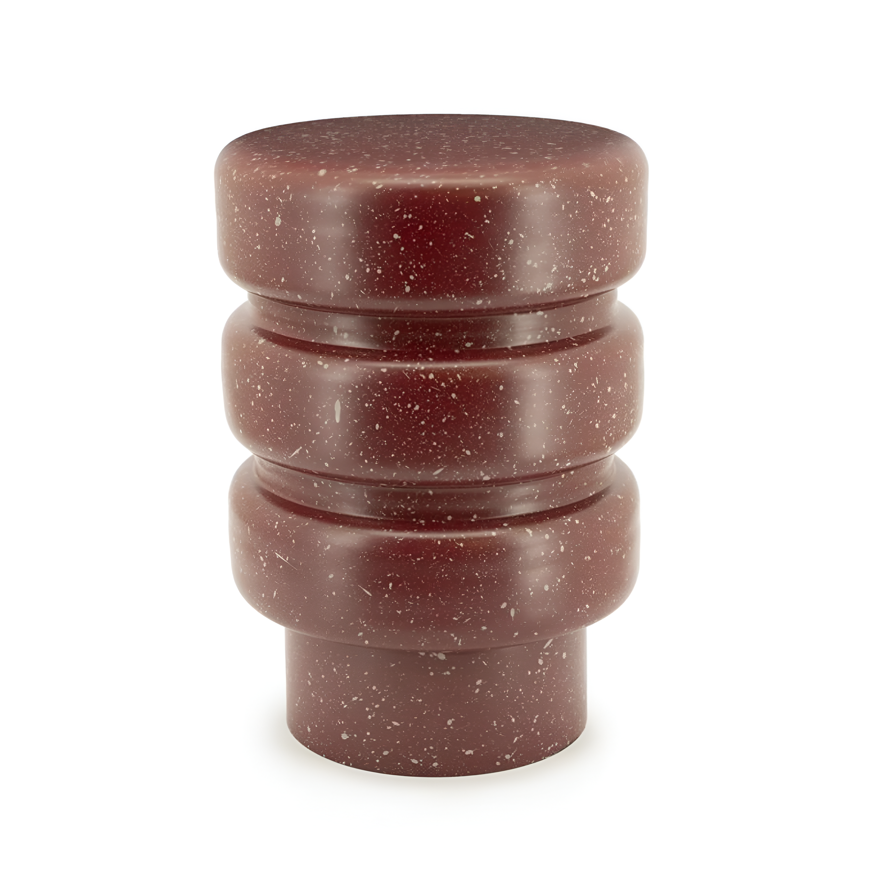 SPATTER burgundy side table