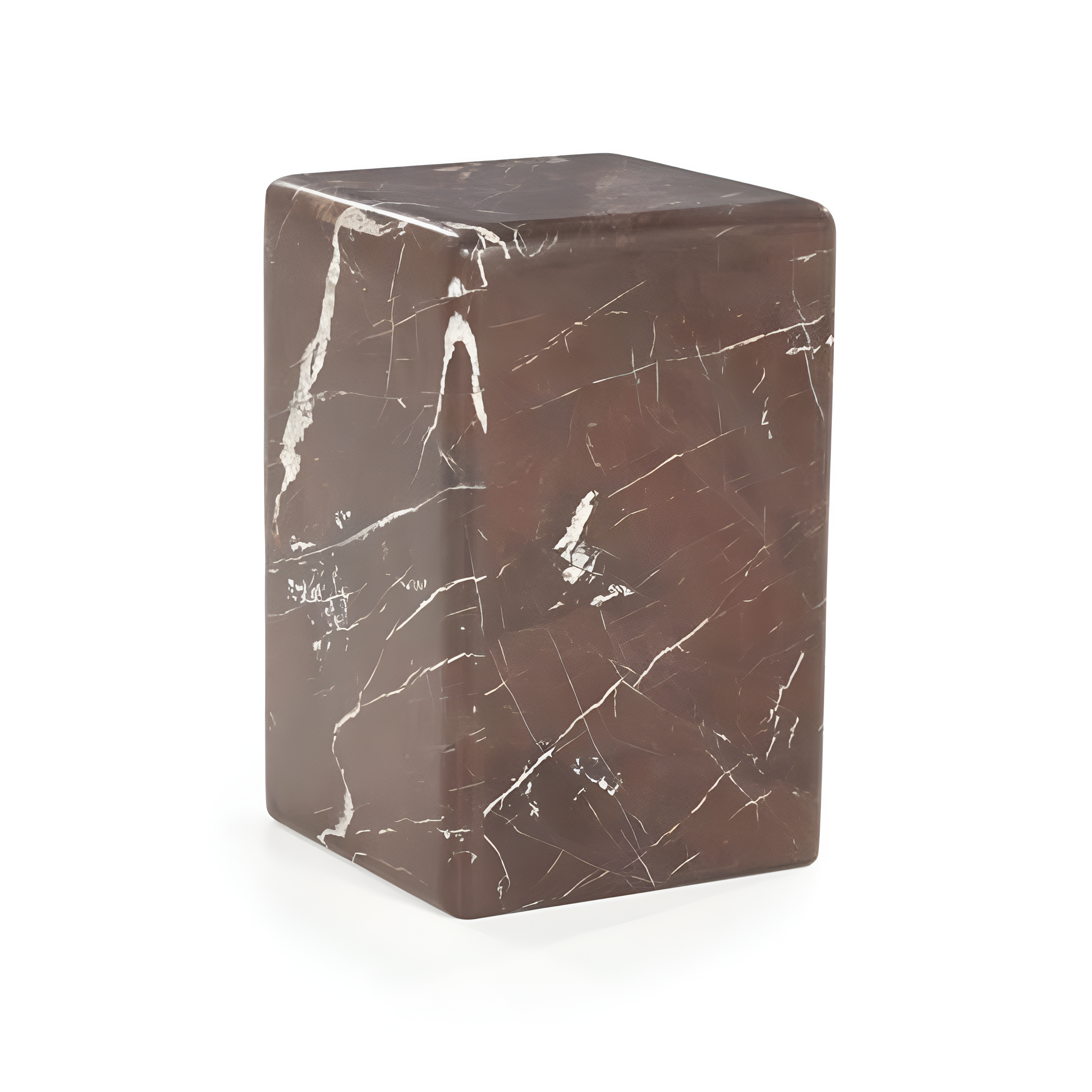 DICE Side Table Burgundy Marble
