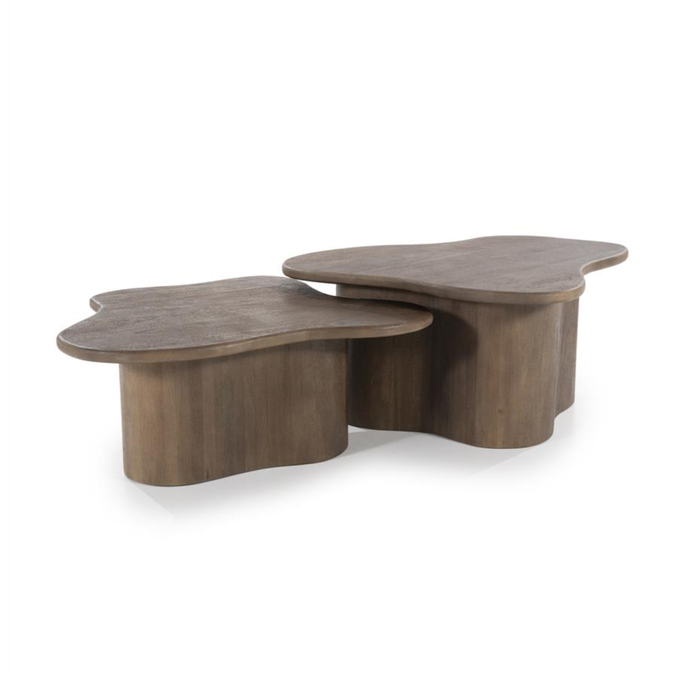 Set von Kaffeetischen FALL aus dunkelbraunem Mangoholz