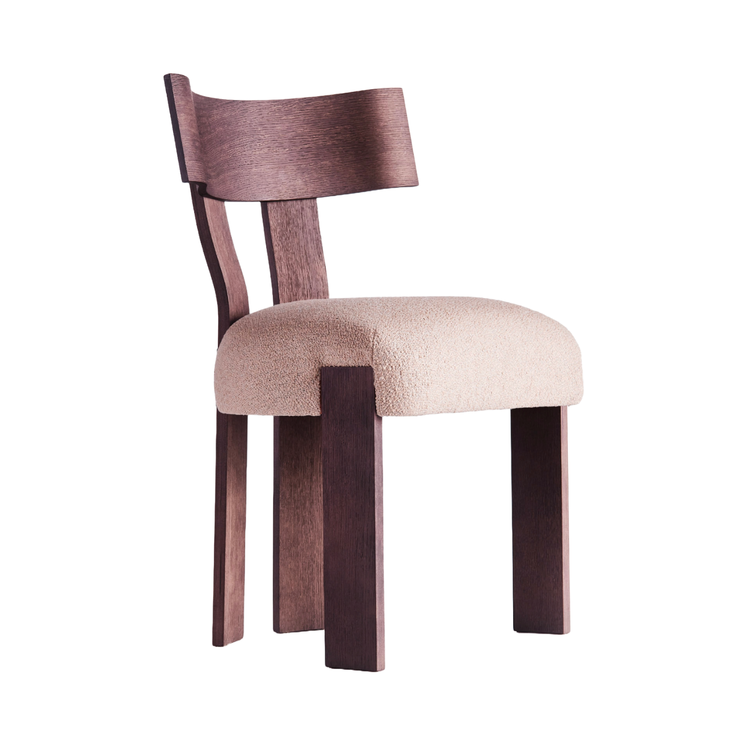 Stuhl ALBA beige mit dunklem Eichenfuß