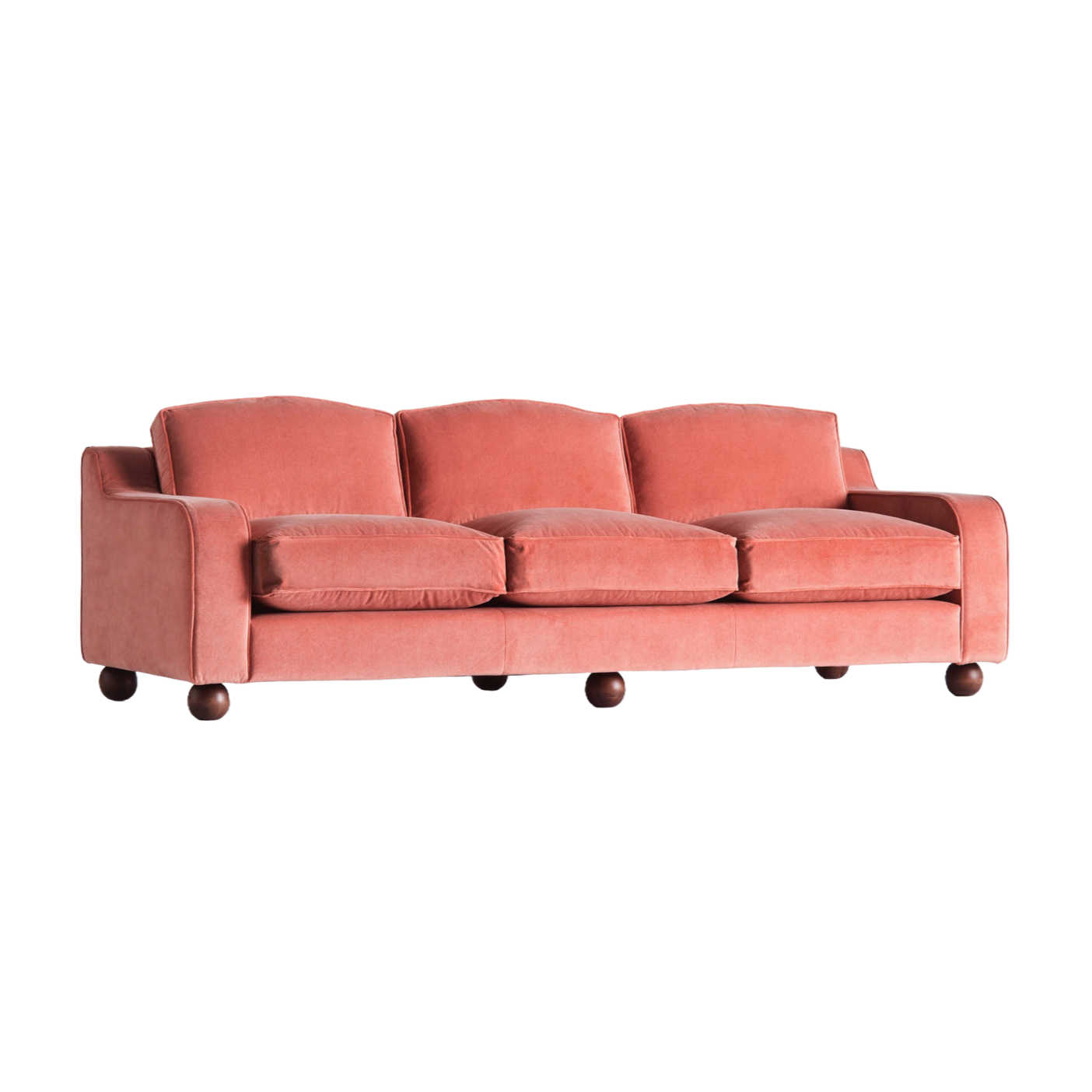 LOLA coral velvet sofa