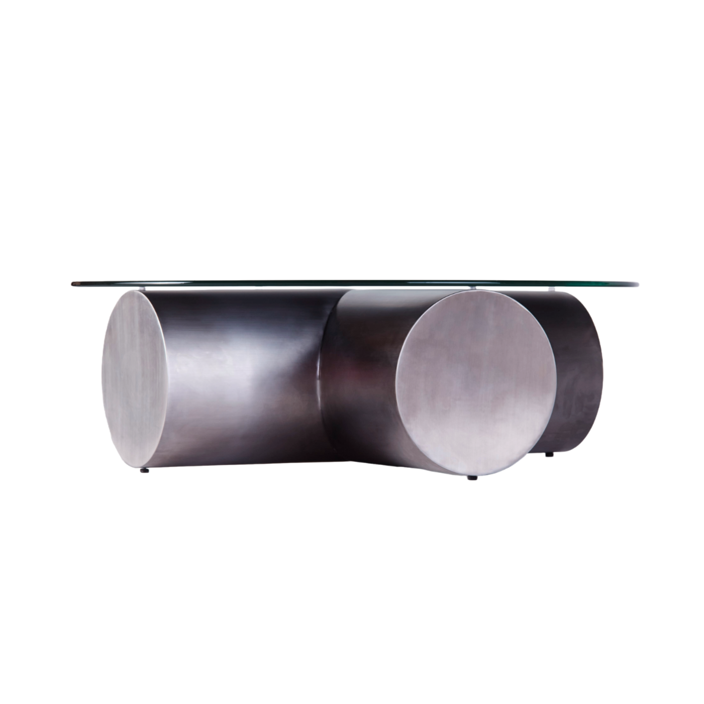 CROSS coffee table polished steel