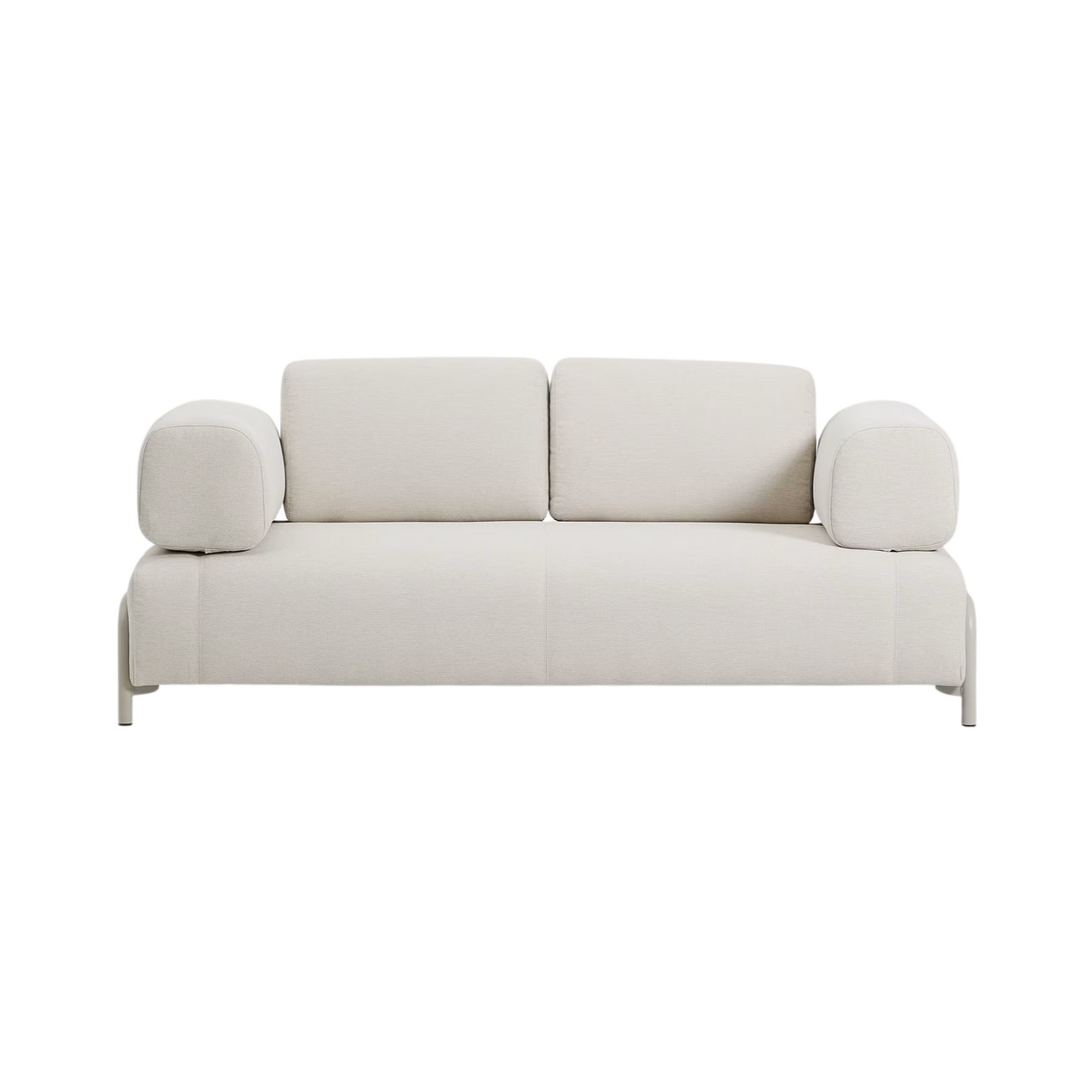 2-seater sofa with armrests COMPO beige with beige base
