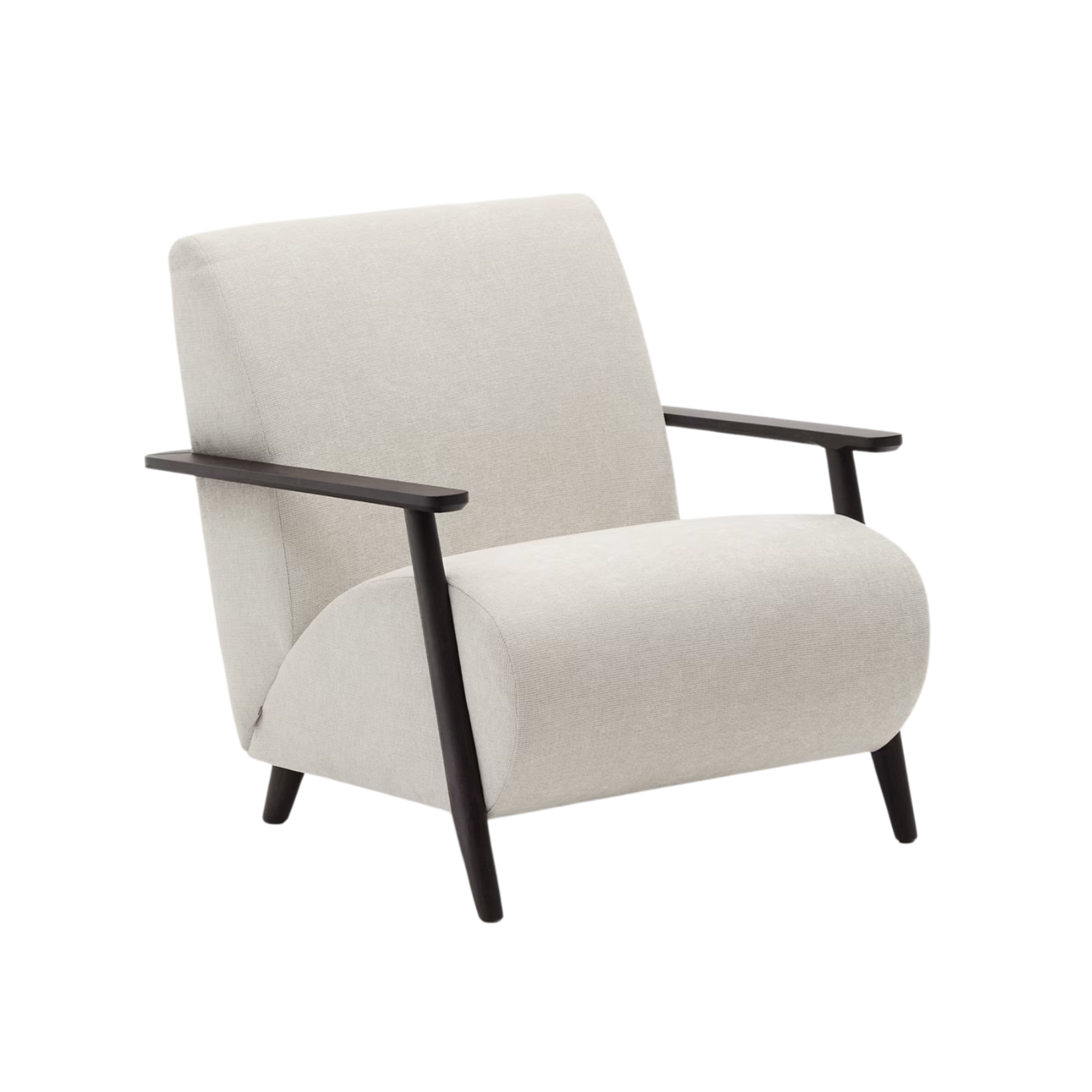 MEGHAN cream armchair with black base