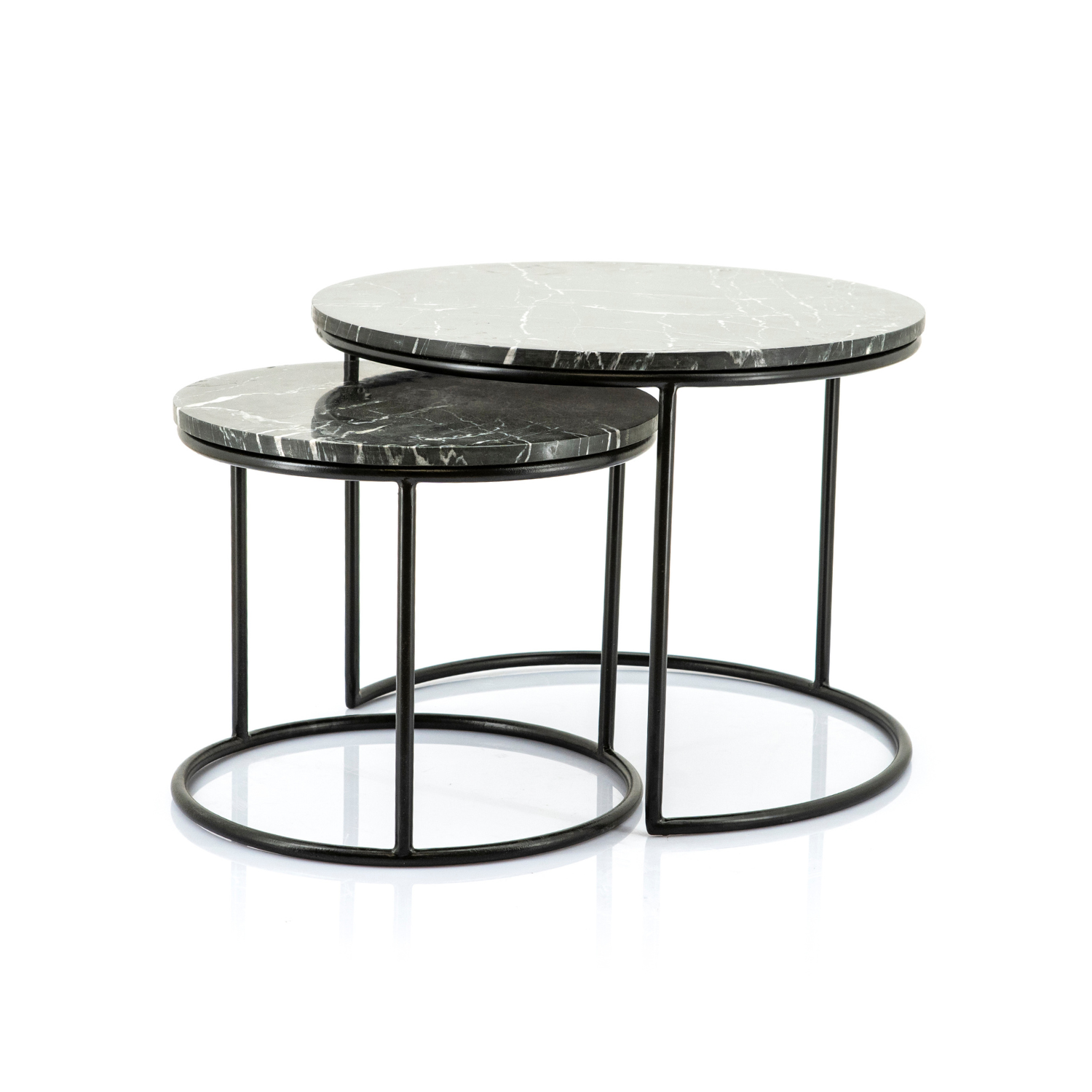 ROMEO black marble coffee table set
