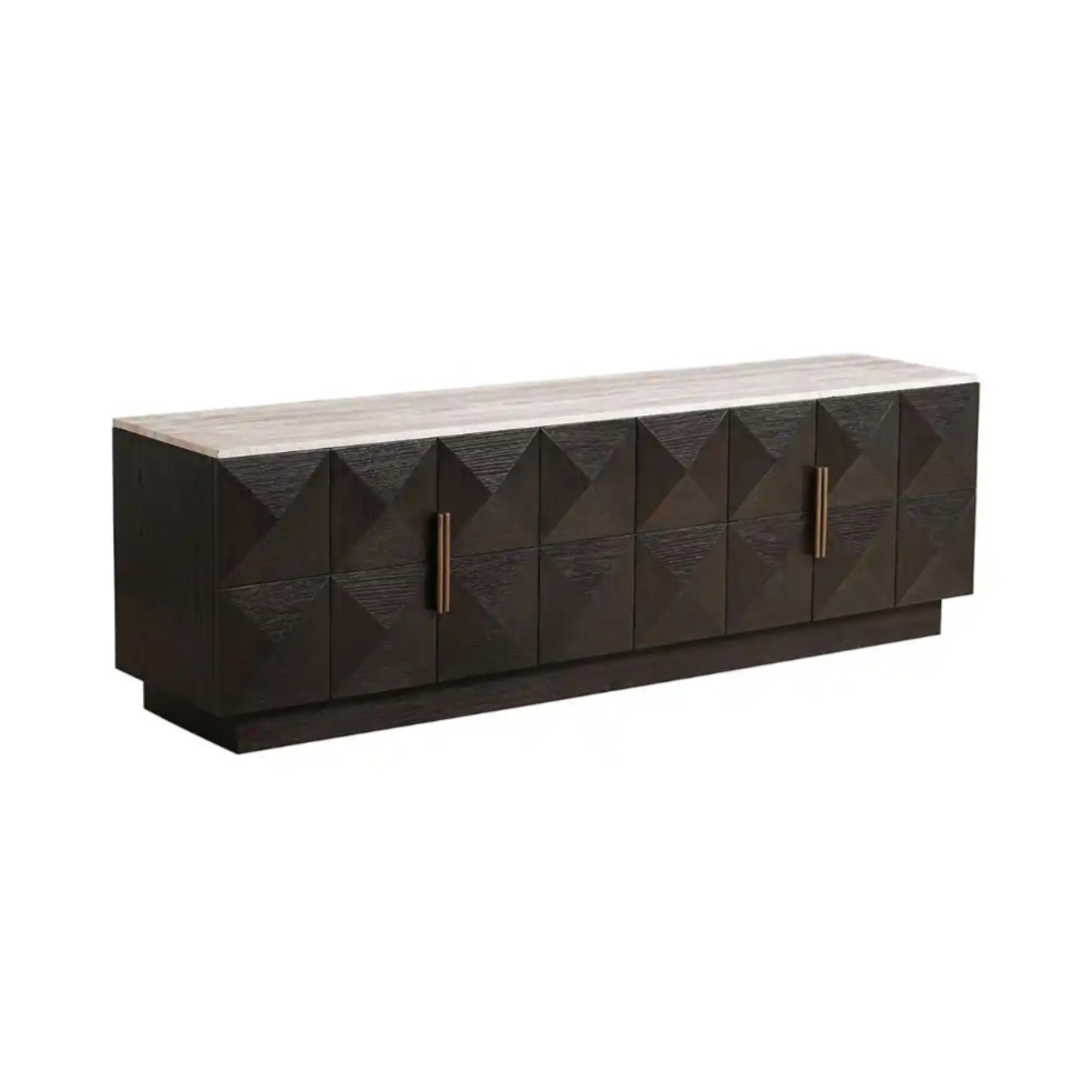 CLAREMONT TV cabinet brown with beige top