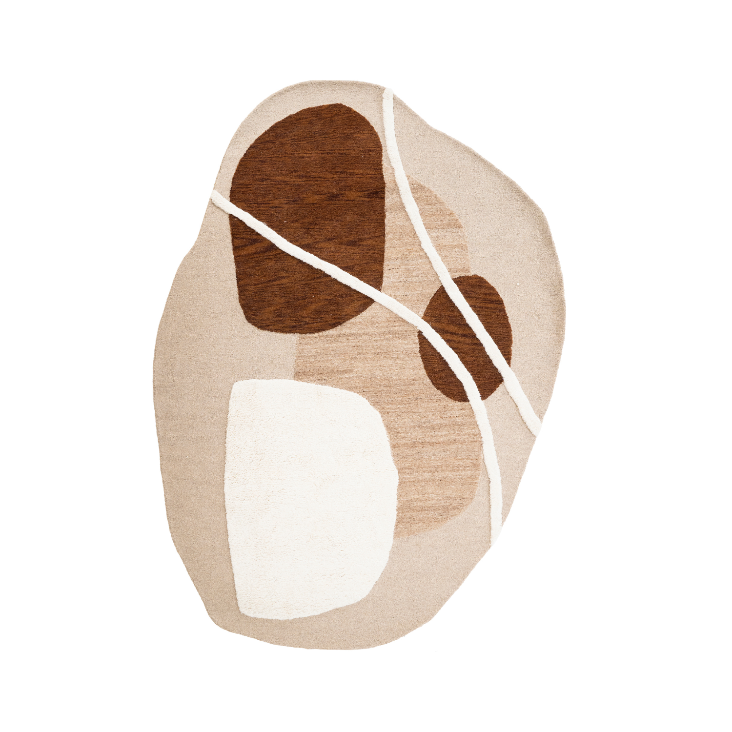 OGANI beige rug with brown