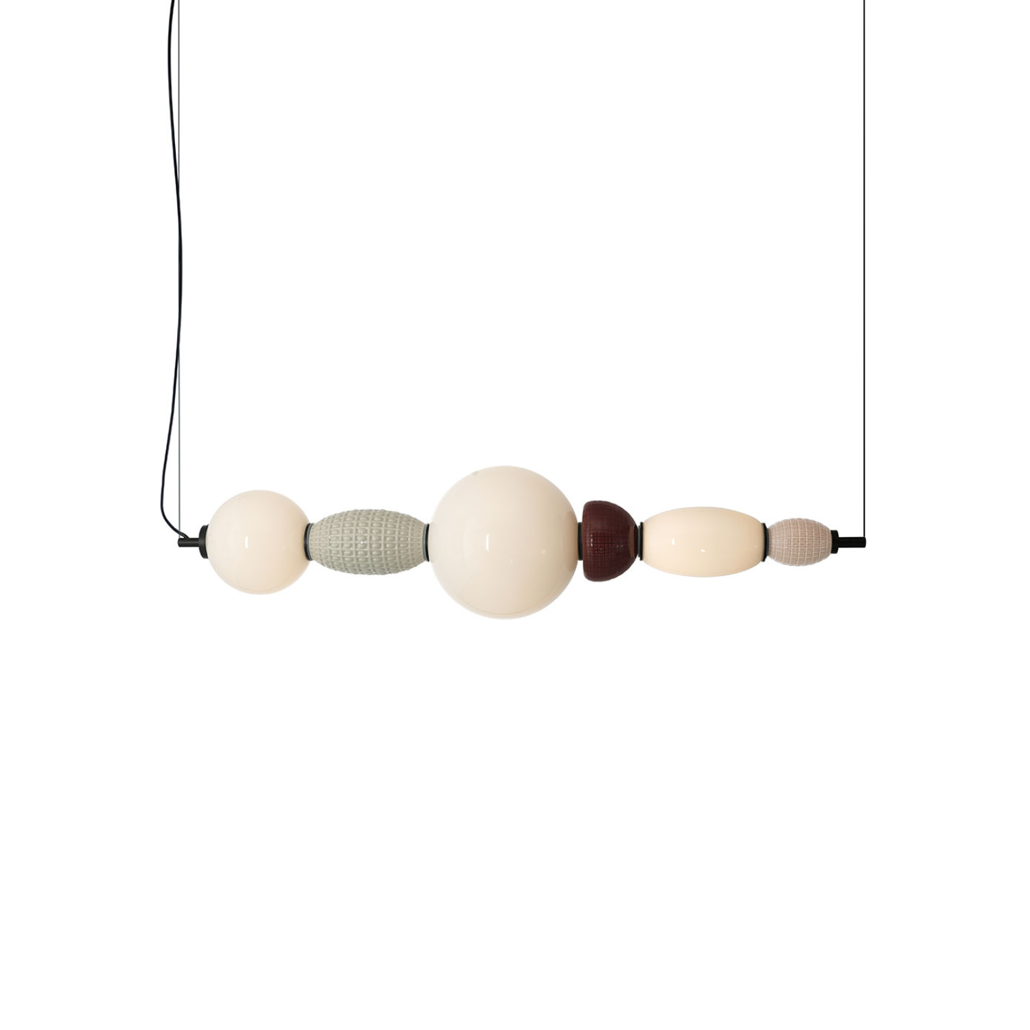 Horizontale Pendelleuchte GARCA creme Keramik