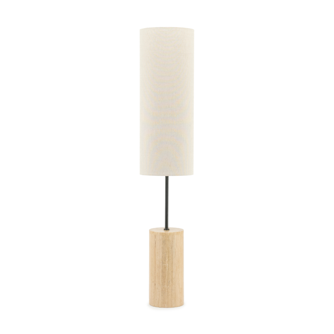 AMARA travertine floor lamp with beige shade