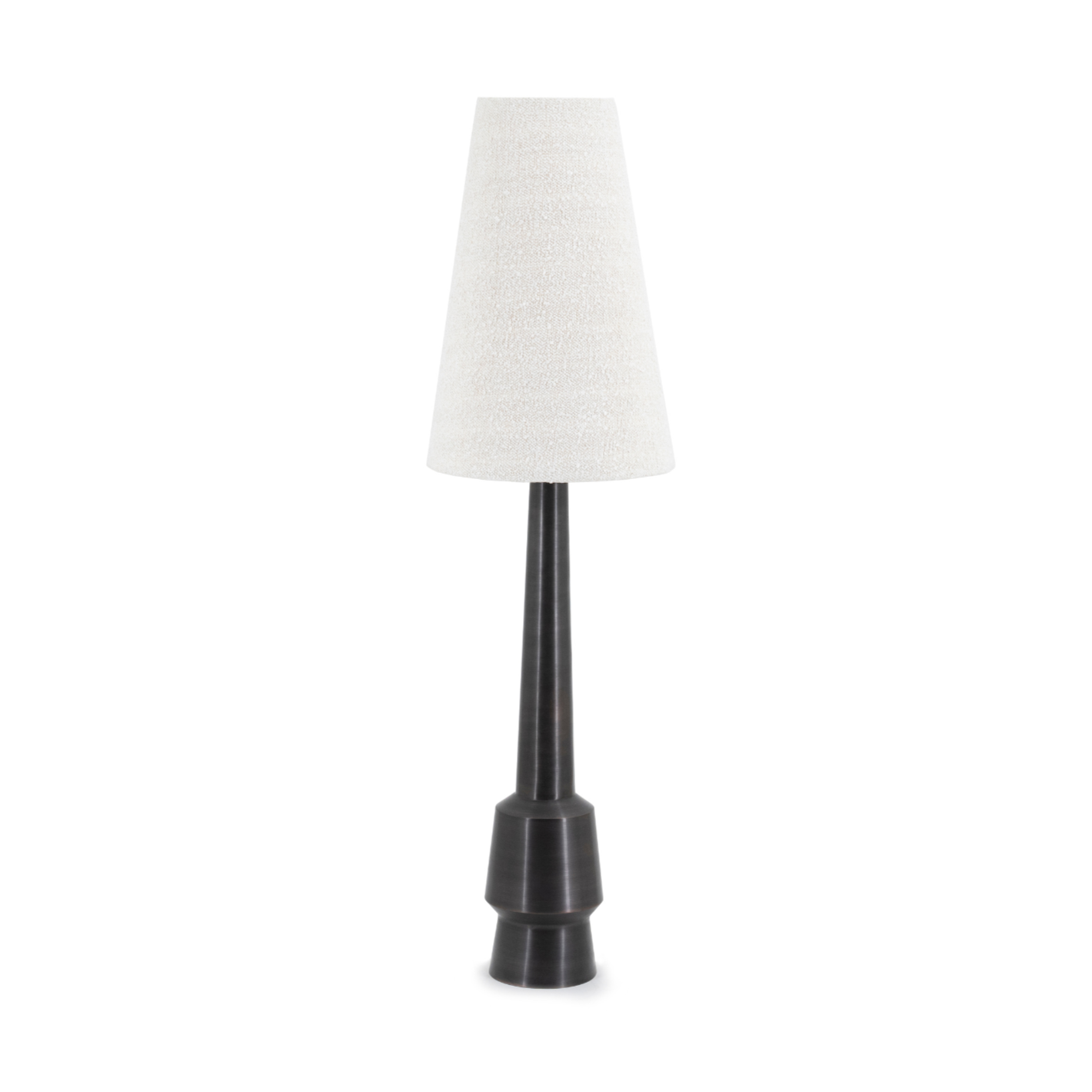Stehlampe DAWN hellbeige mit dunkelbraunem Fuß
