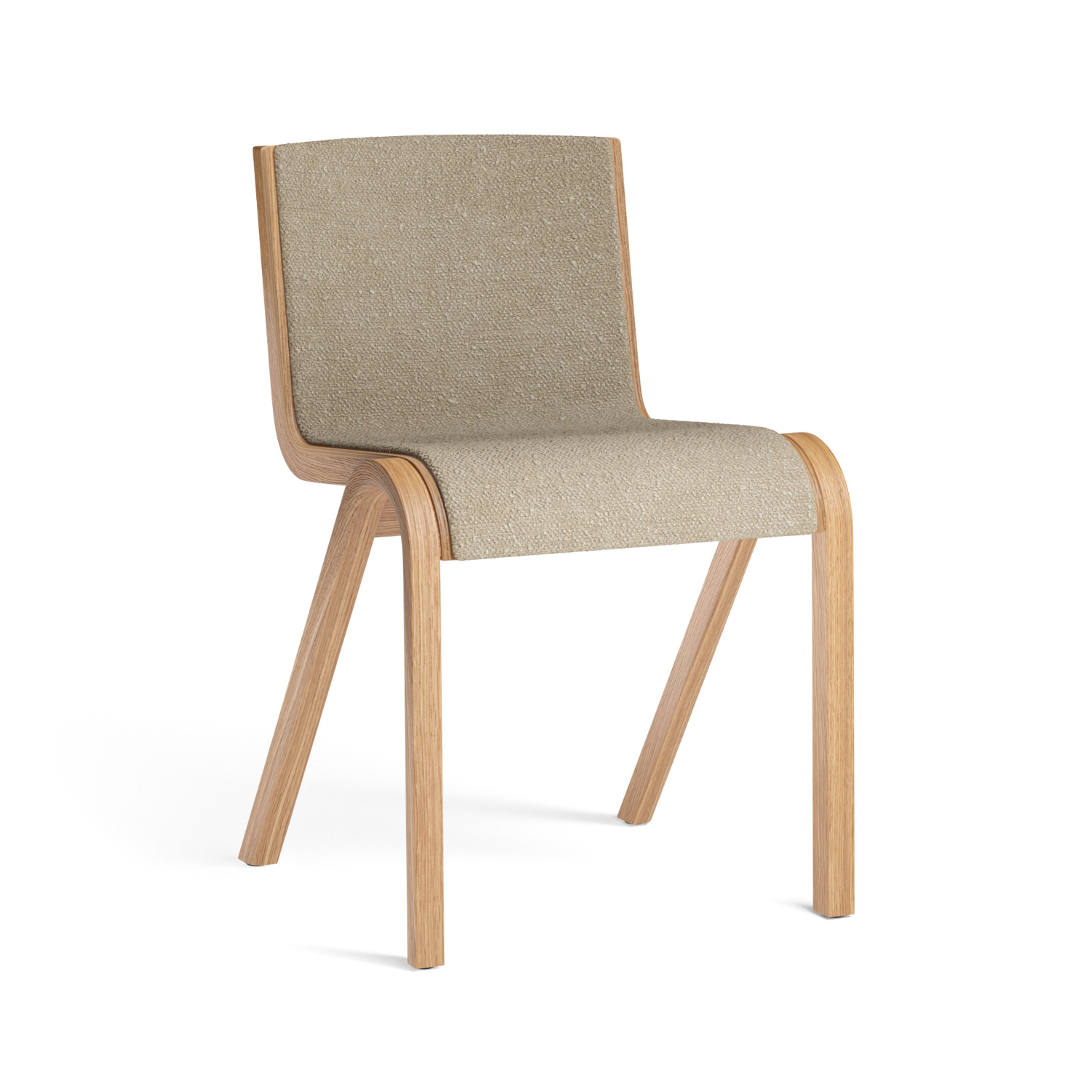 Stuhl READY beige Boucle mit Eichenbasis