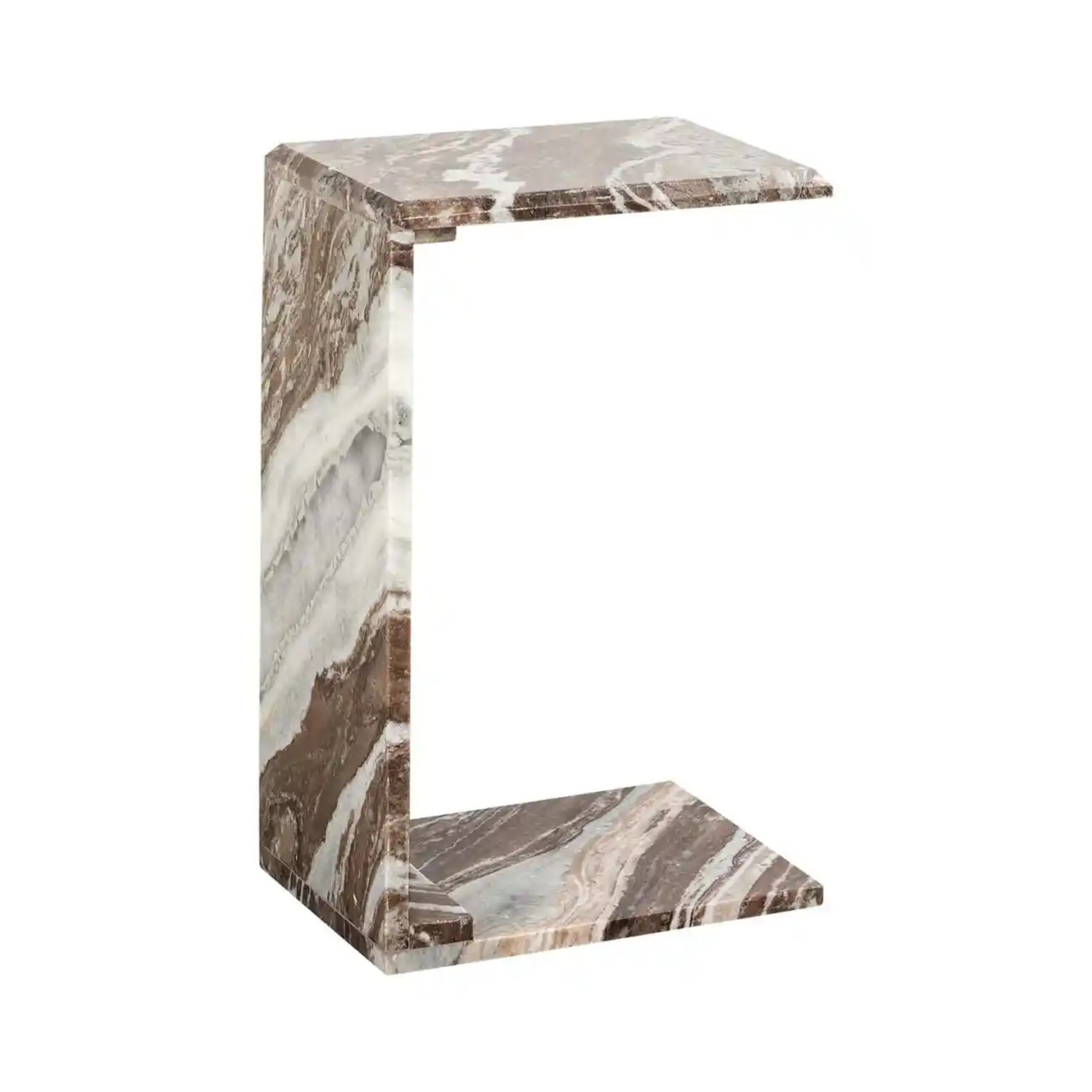 TOVEK Side Table Brown Marble